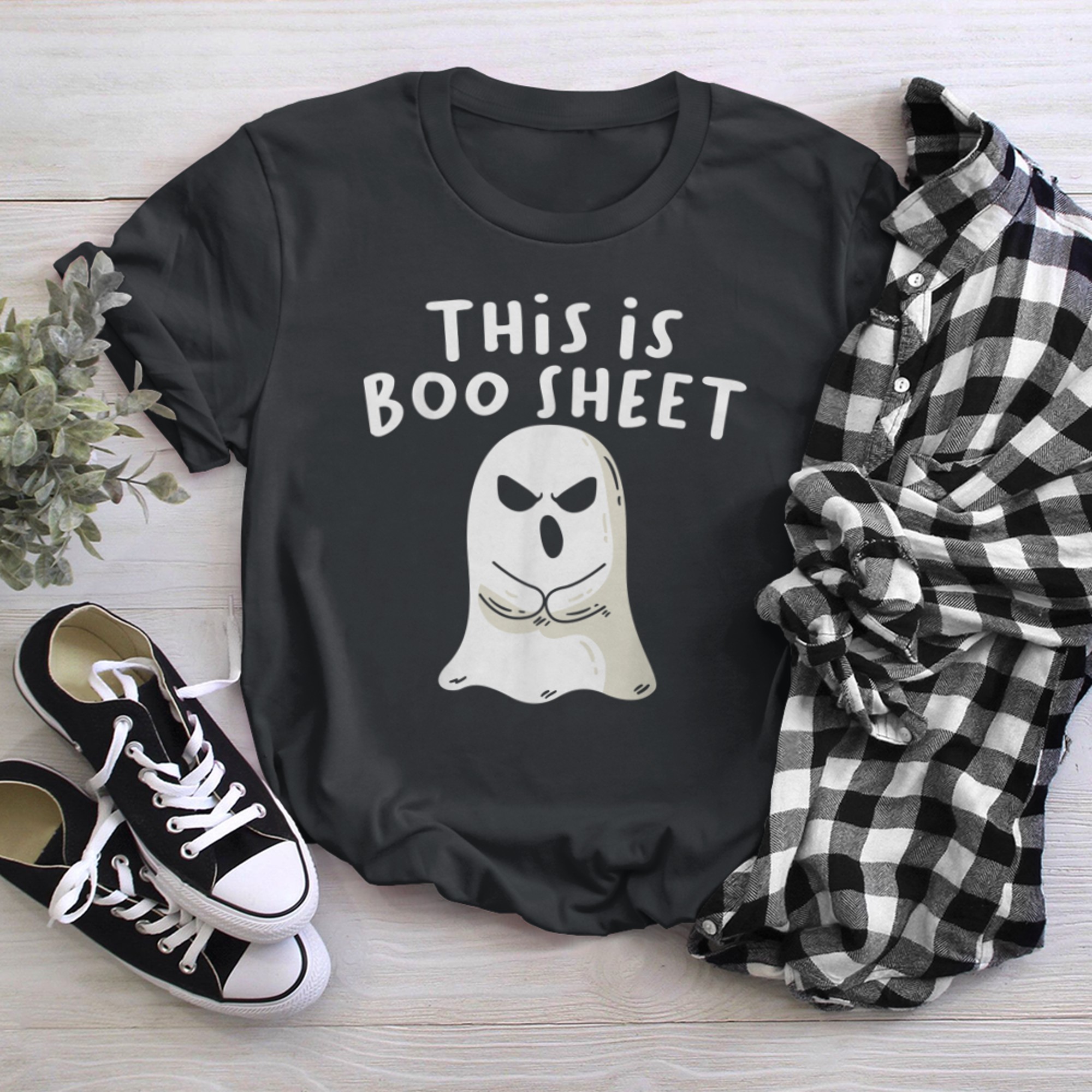 THIS IS BOO SHEET Ghost Retro Halloween Costume Men Women (13) t-shirt black