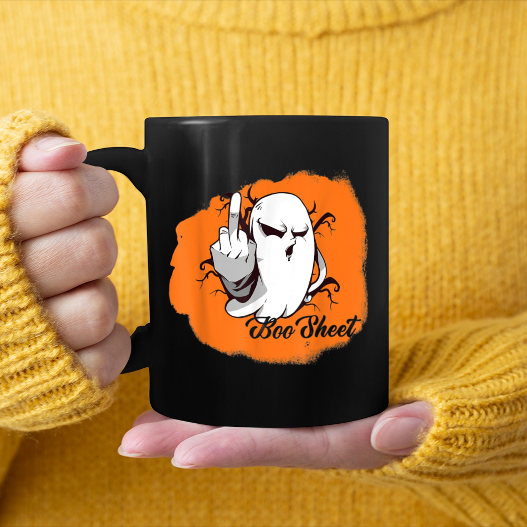 This Is Boo Sheet Ghost Retro Halloween Costume Men Women (42) mug black