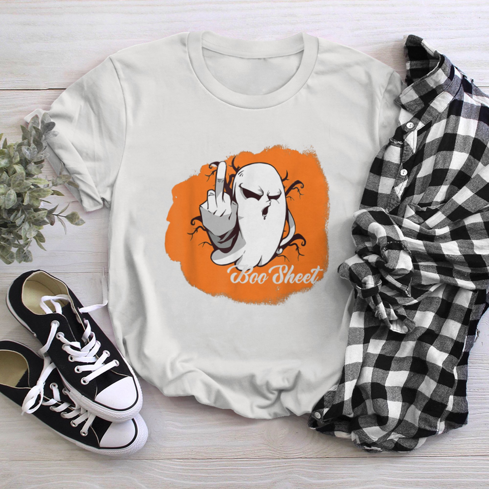 This Is Boo Sheet Ghost Retro Halloween Costume Men Women (42) t-shirt White