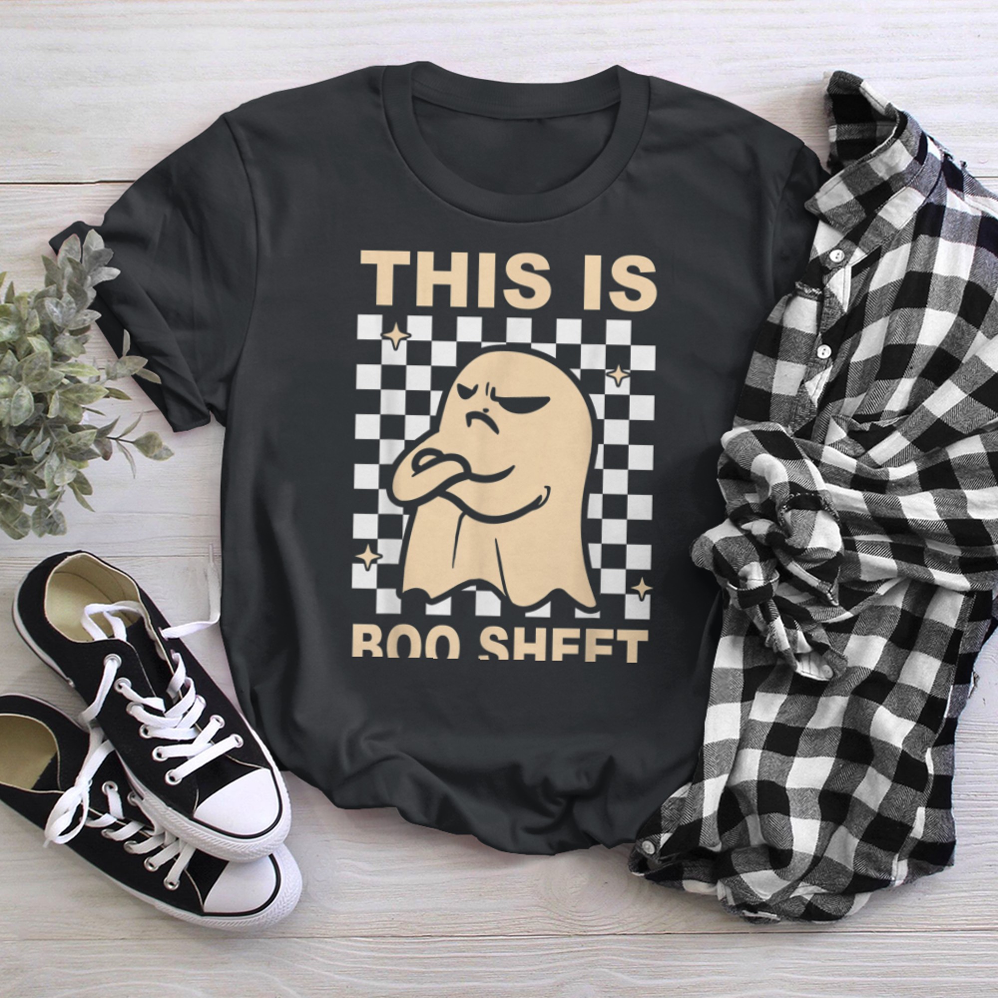 This Is Boo Sheet Ghost Retro Halloween Costume t-shirt black