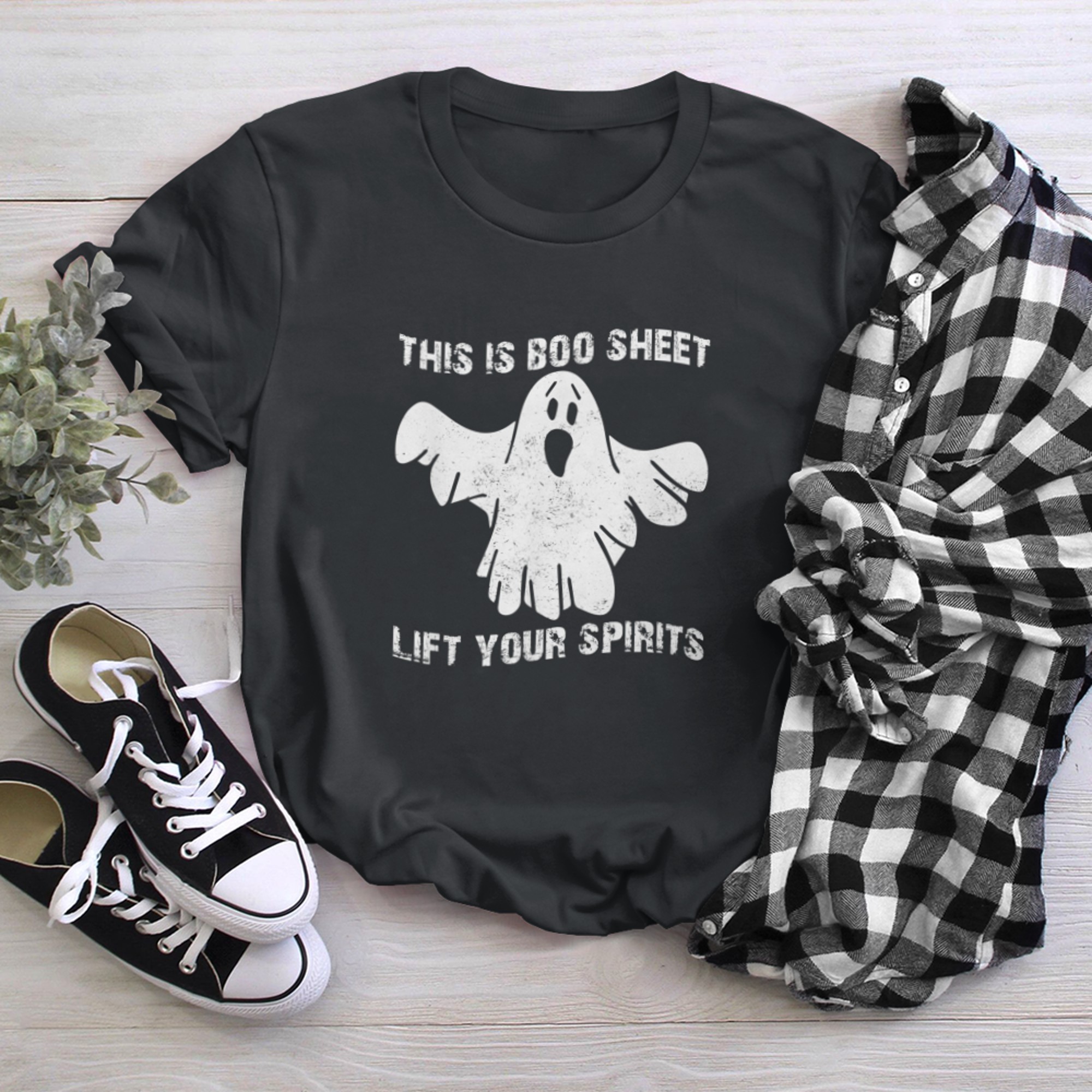 This Is Boo Sheet Ghost Retro Halloween Funny Costume t-shirt black