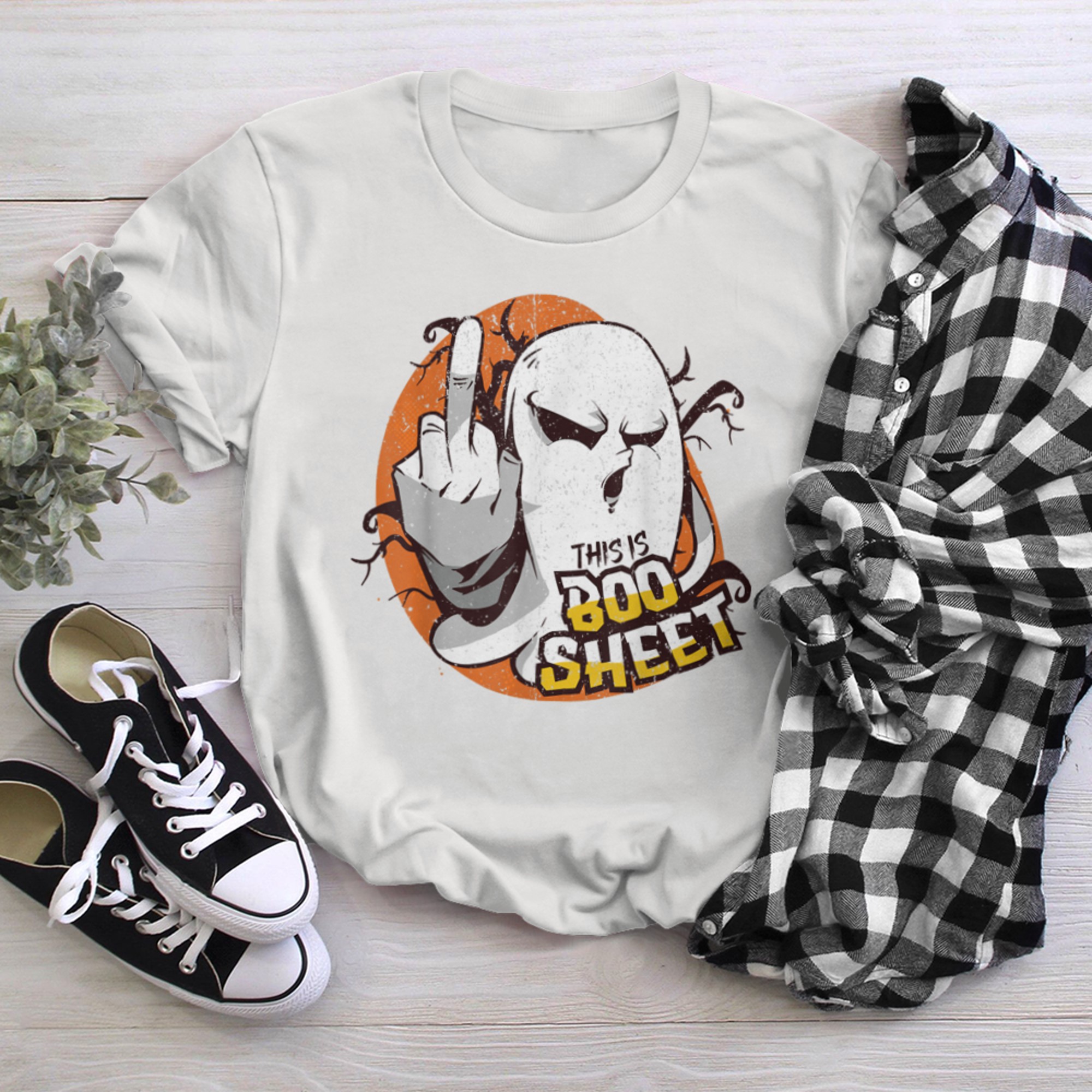 This Is Boo Sheet Ghost Retro Halloween Men Women (2) t-shirt White