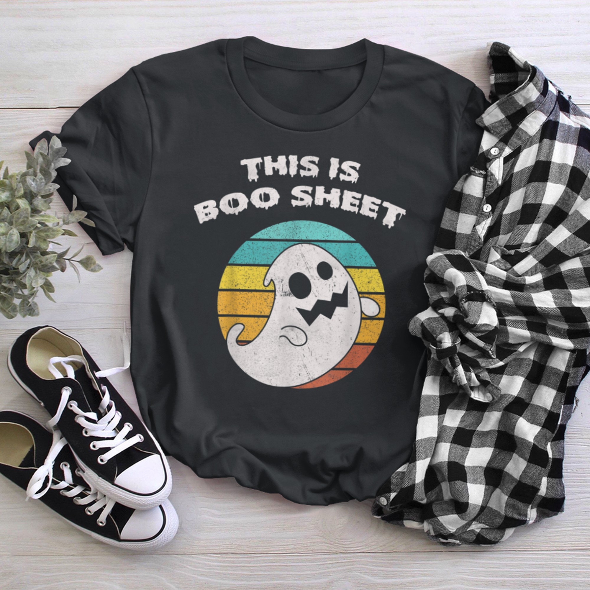 This Is Boo Sheet Ghost Retro Halloween t-shirt black