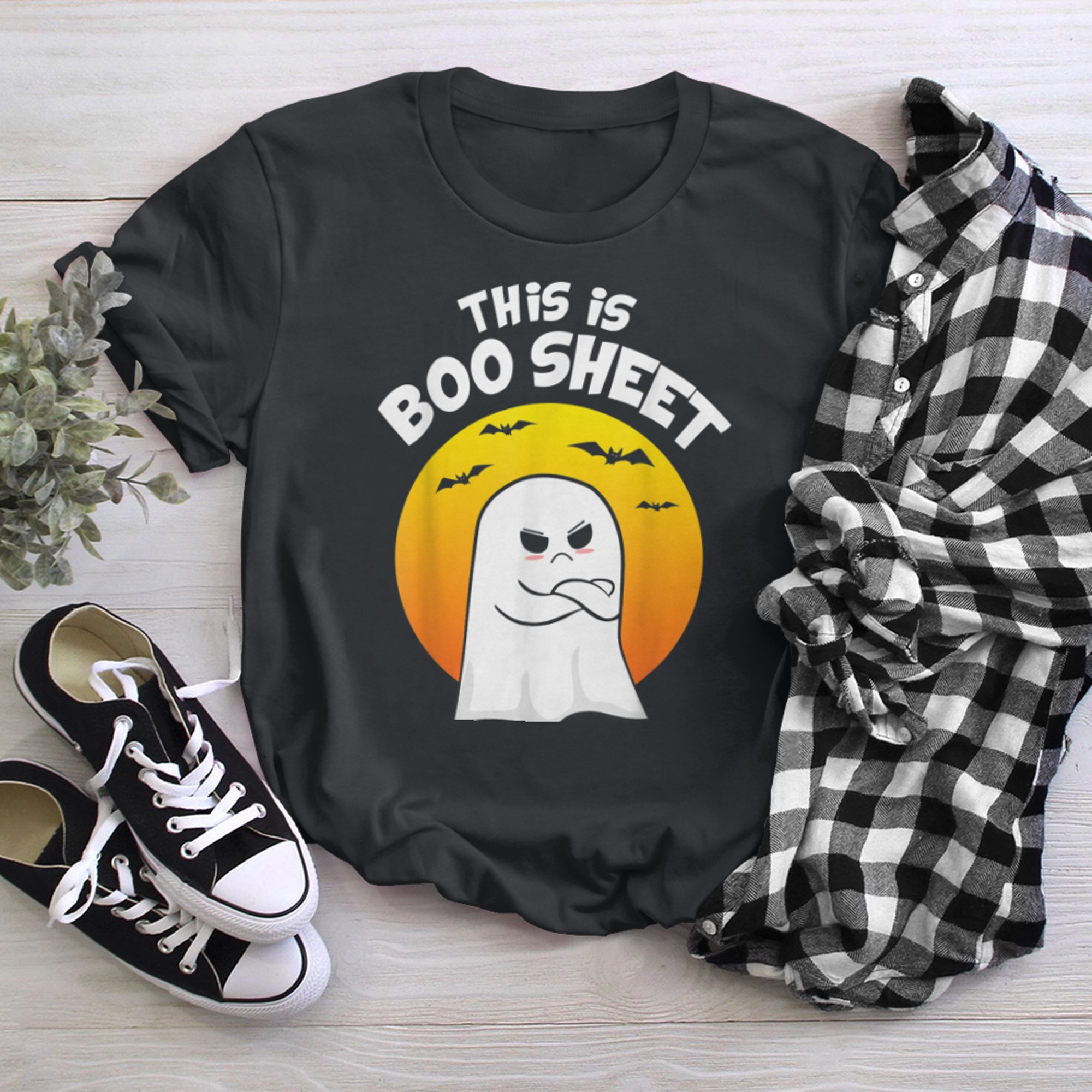 This Is Boo Sheet Ghost Retro Vintage Halloween Costume t-shirt black