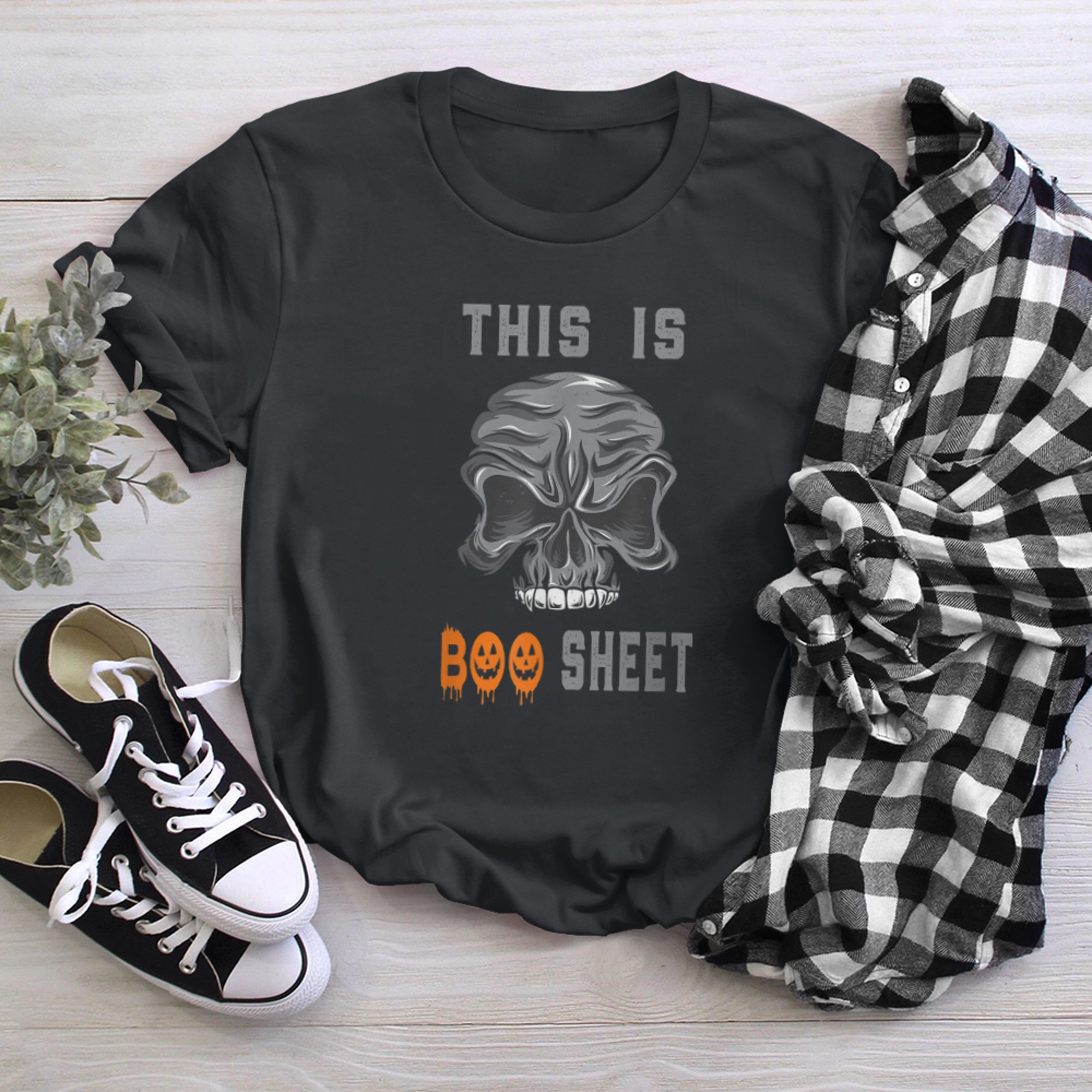 This is Boo Sheet Ghost Scary & Funny Halloween, Boo Pumpkin t-shirt black