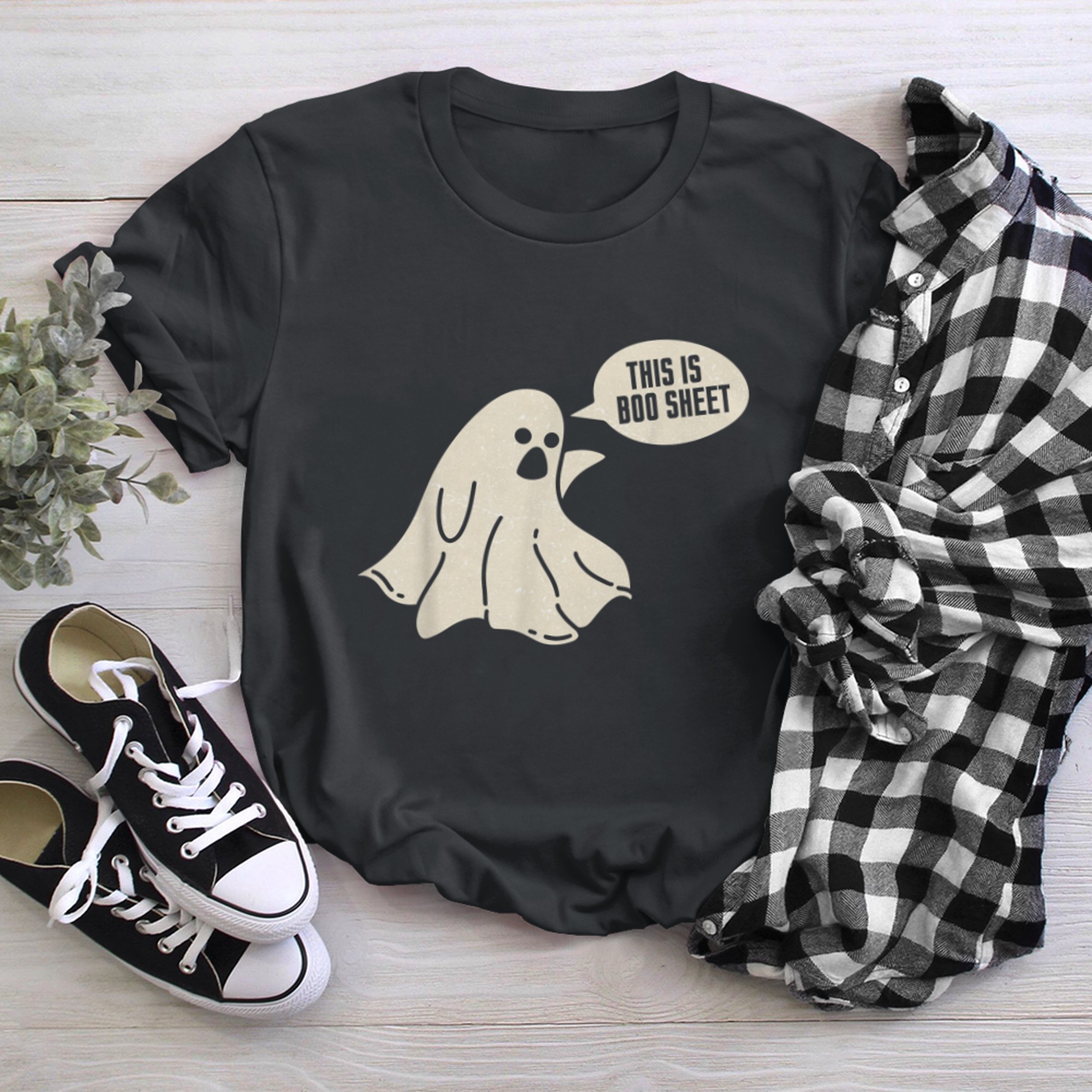 This Is Boo Sheet Ghost Scary Cute Halloween t-shirt black