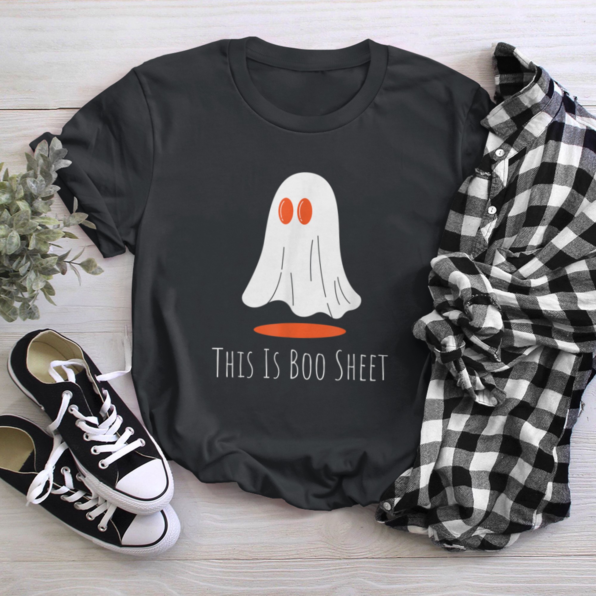 This Is Boo Sheet Halloween Costume Men Women t-shirt black