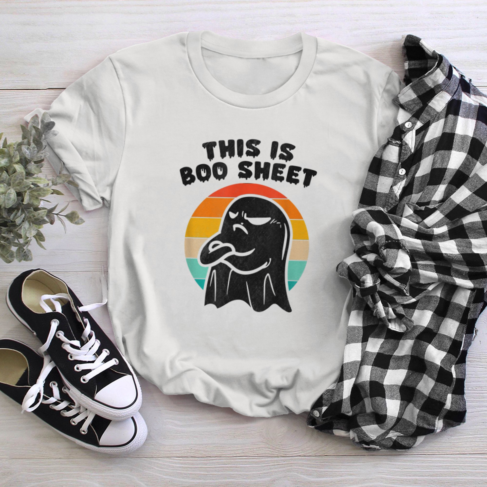 This is Boo Sheet Halloween Funny Costume Tee t-shirt white