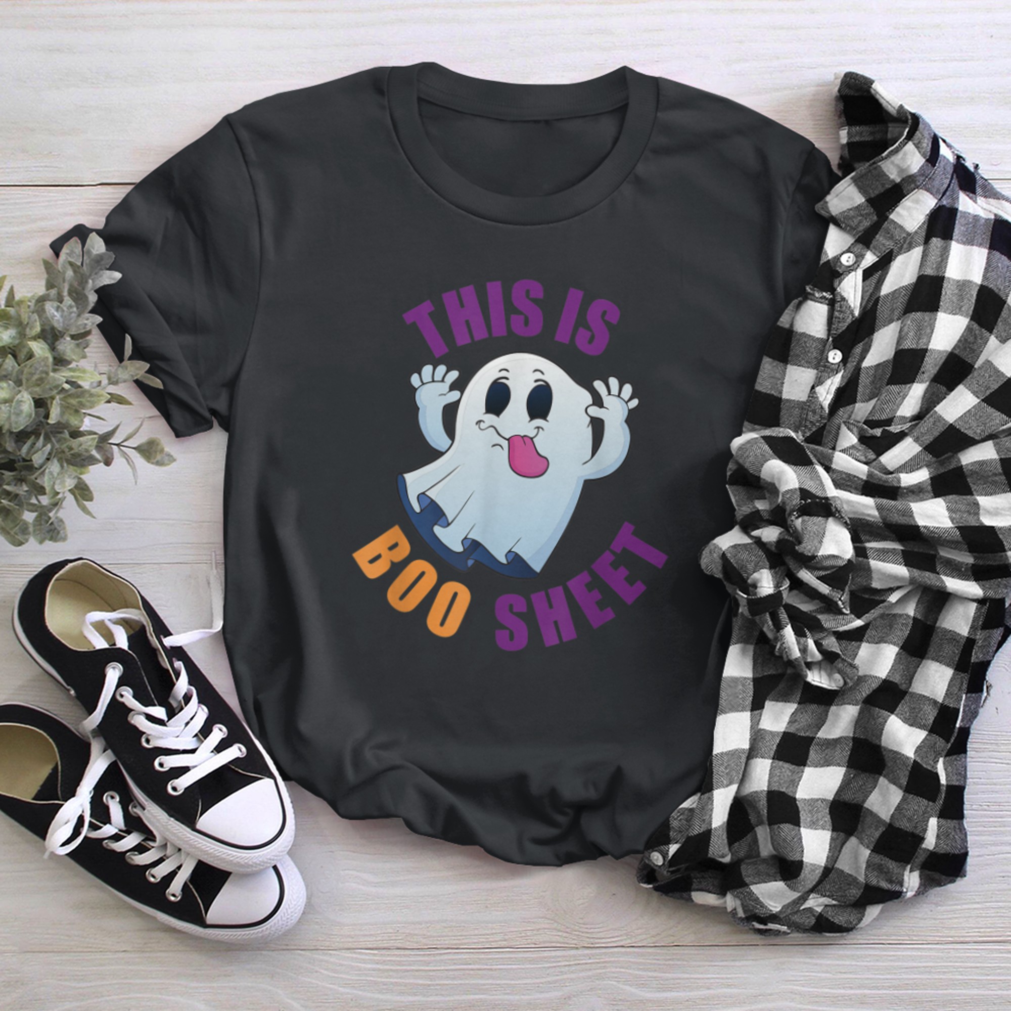 This Is Boo Sheet Halloween Men Women, Ghost Boo Sheet t-shirt black