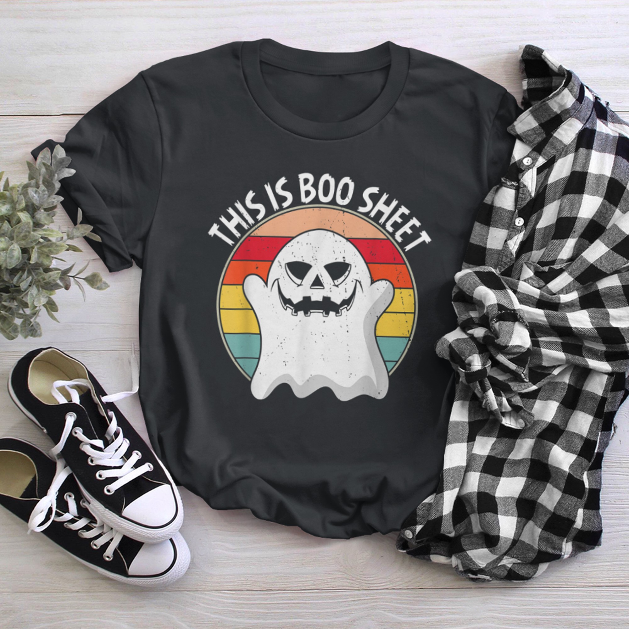 This Is Boo Sheet Happy Funny Halloween Costume (1) t-shirt black