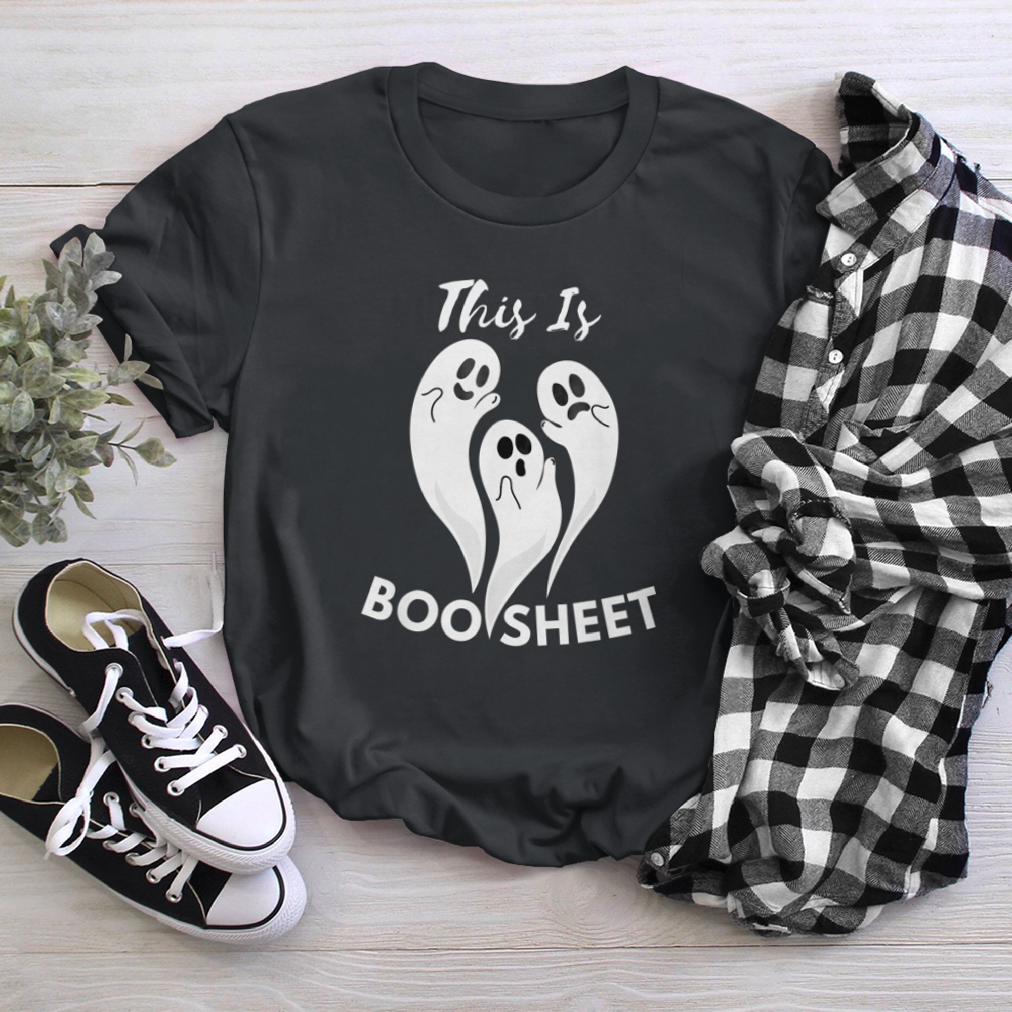 This Is Boo Sheet Retro Halloween Ghost Costume t-shirt black