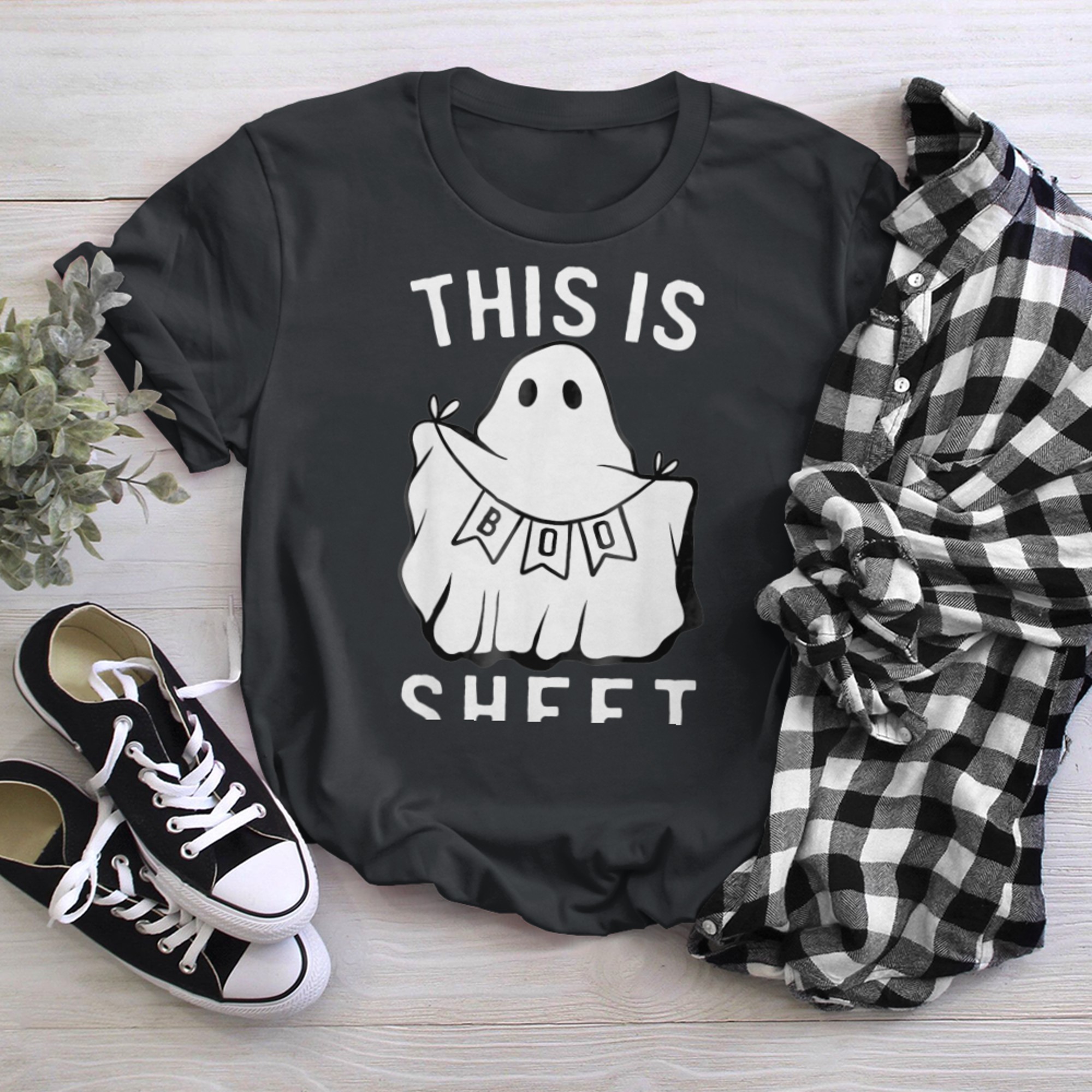 This is Boo Sheet Scary Dark Creepy Emo Punk Horror Gothic (2) t-shirt black