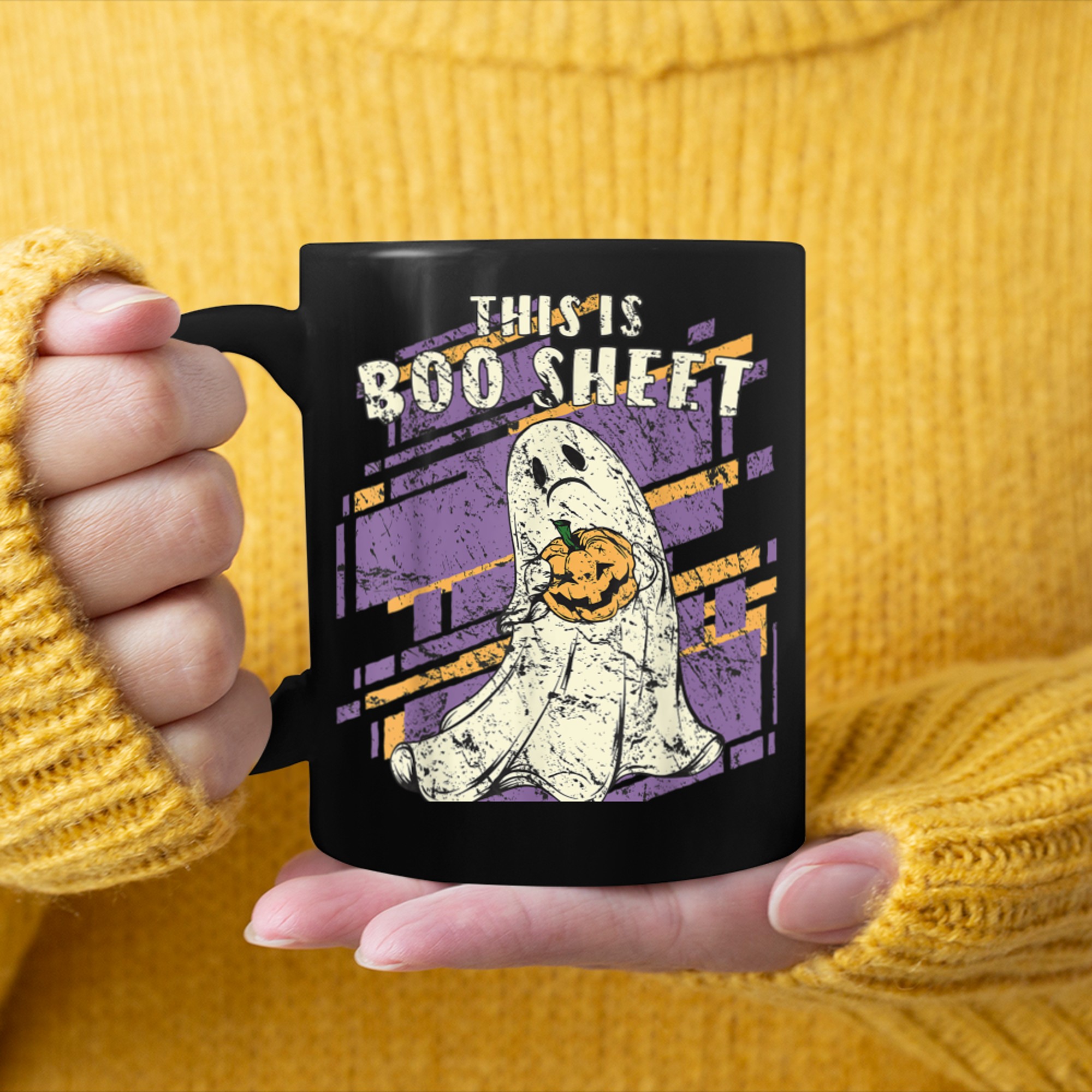 This is Boo Sheet Scary Ghost Ghost Celebration Halloween mug black