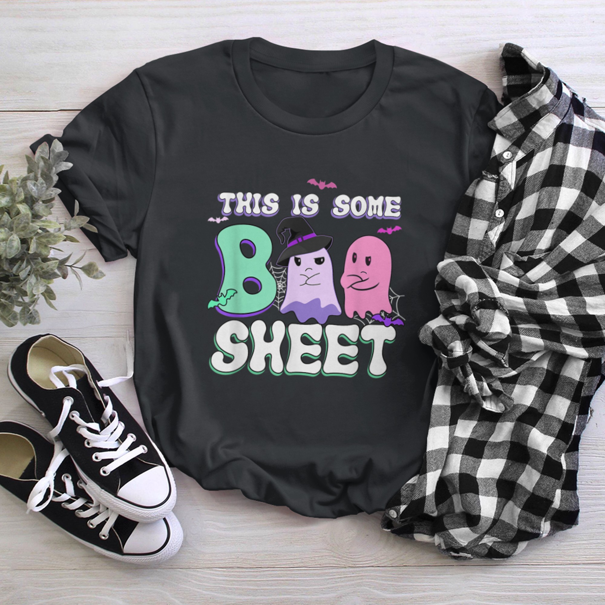 This Is Some Boo Sheet Funny Ghost Halloween Costume t-shirt black