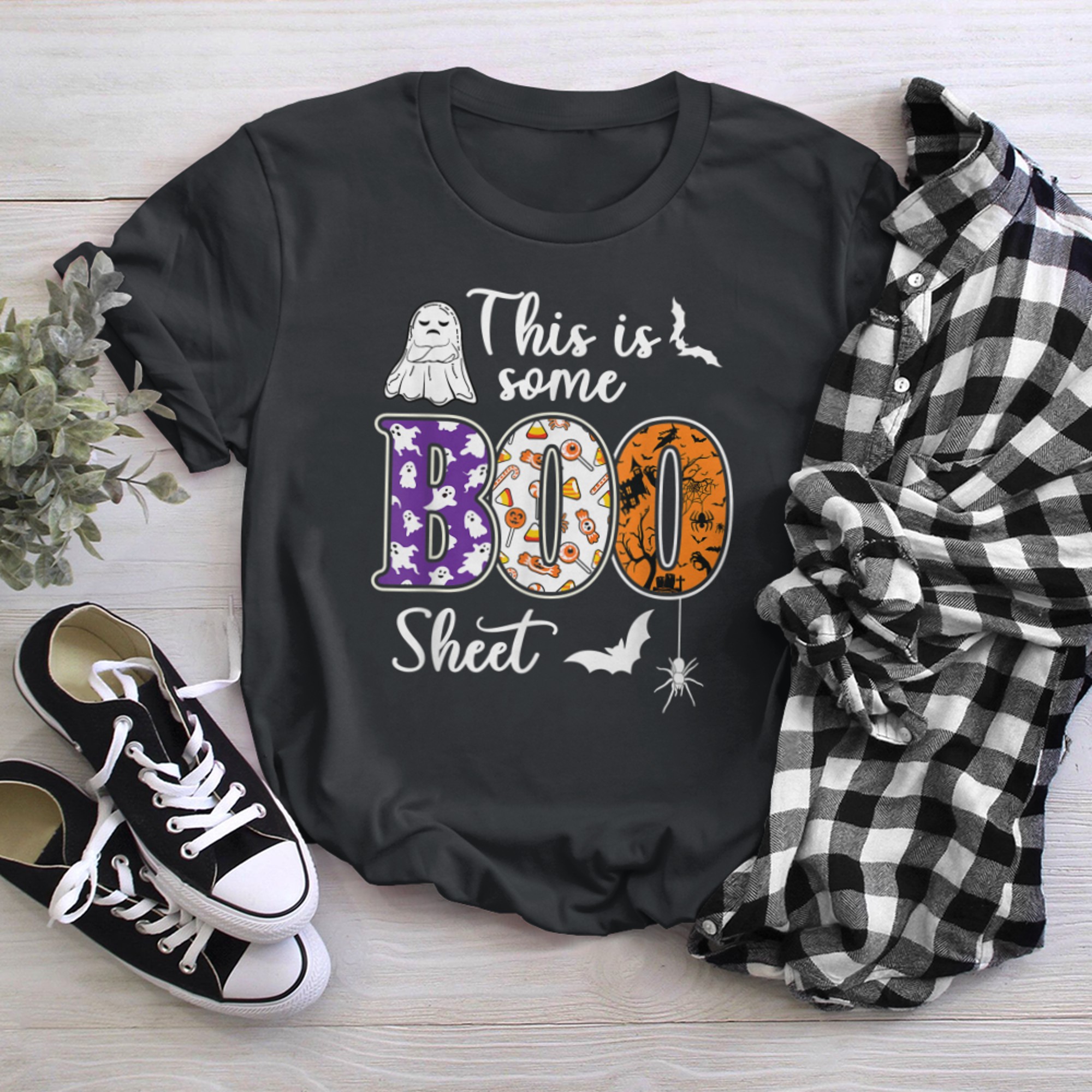 This Is Some Boo Sheet Ghost Funny Halloween Costume Spooky t-shirt black