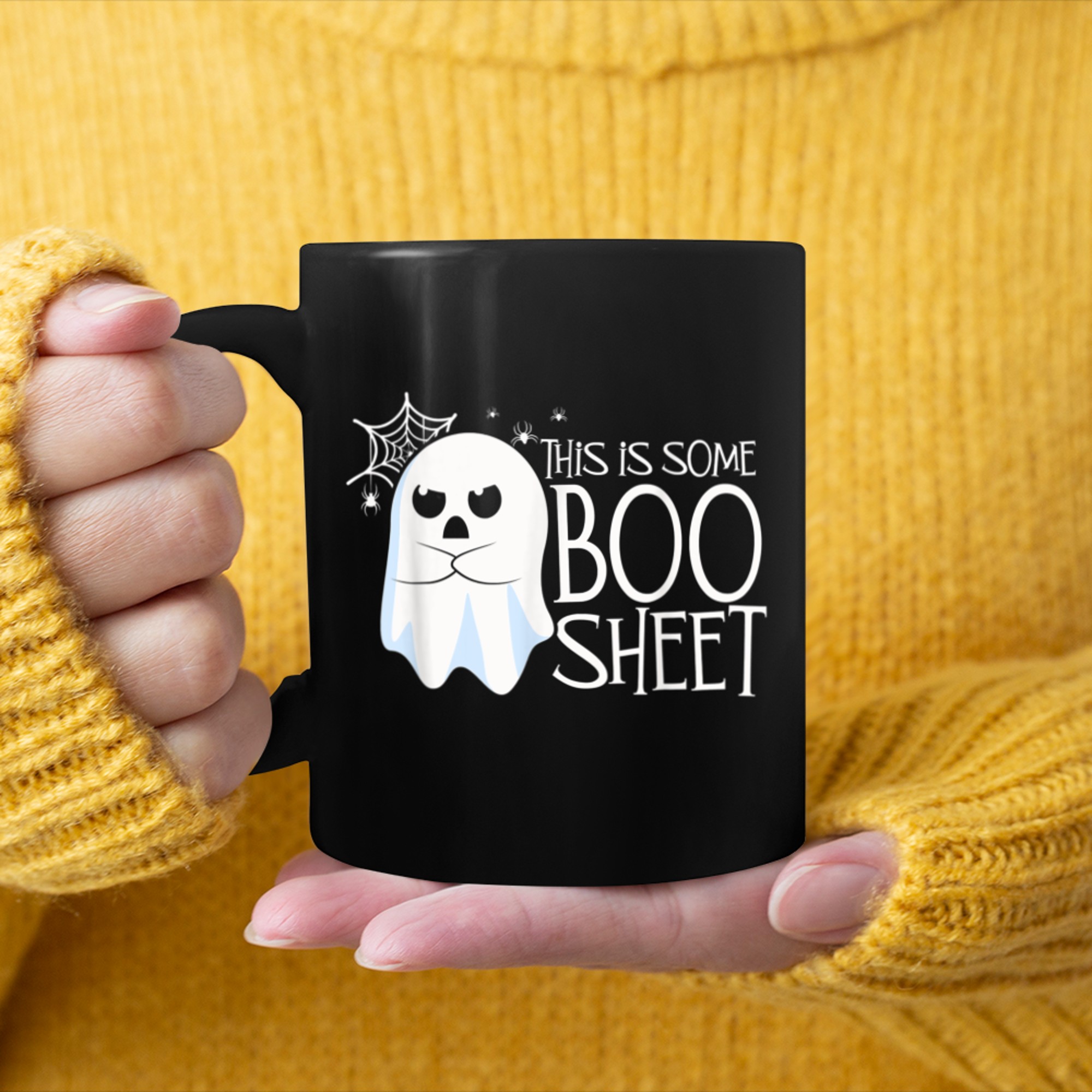 This Is Some Boo Sheet Halloween Ghost Funny Men Women mug black