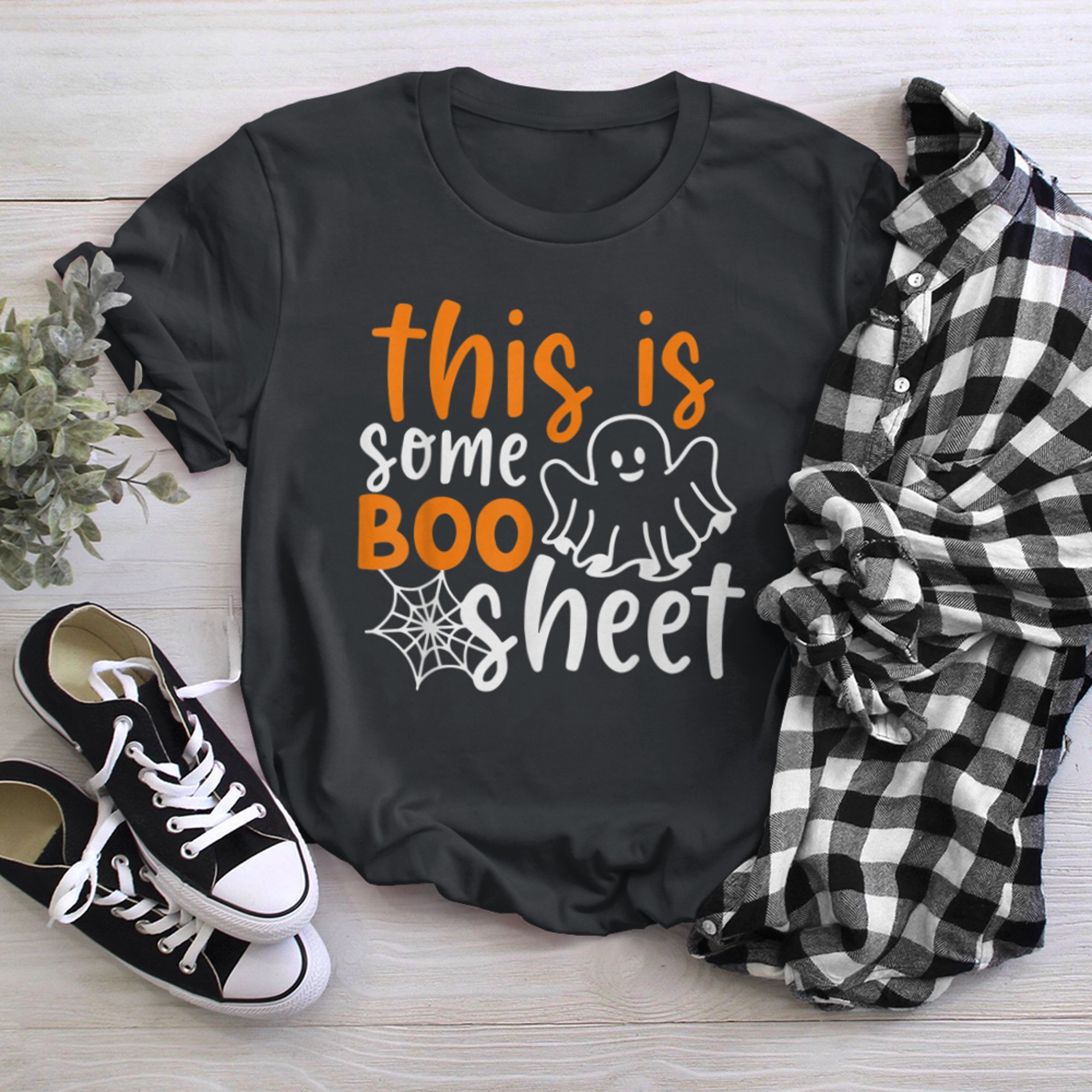 This Is Some Boo Sheet Shirt Funny Halloween Ghost Spooky (3) t-shirt black