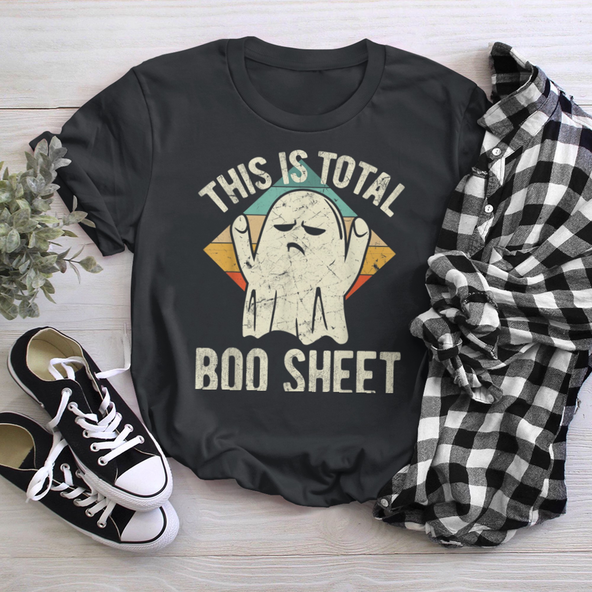 This Is Total Boo Sheet, Funny Novelty Halloween Ghost t-shirt black