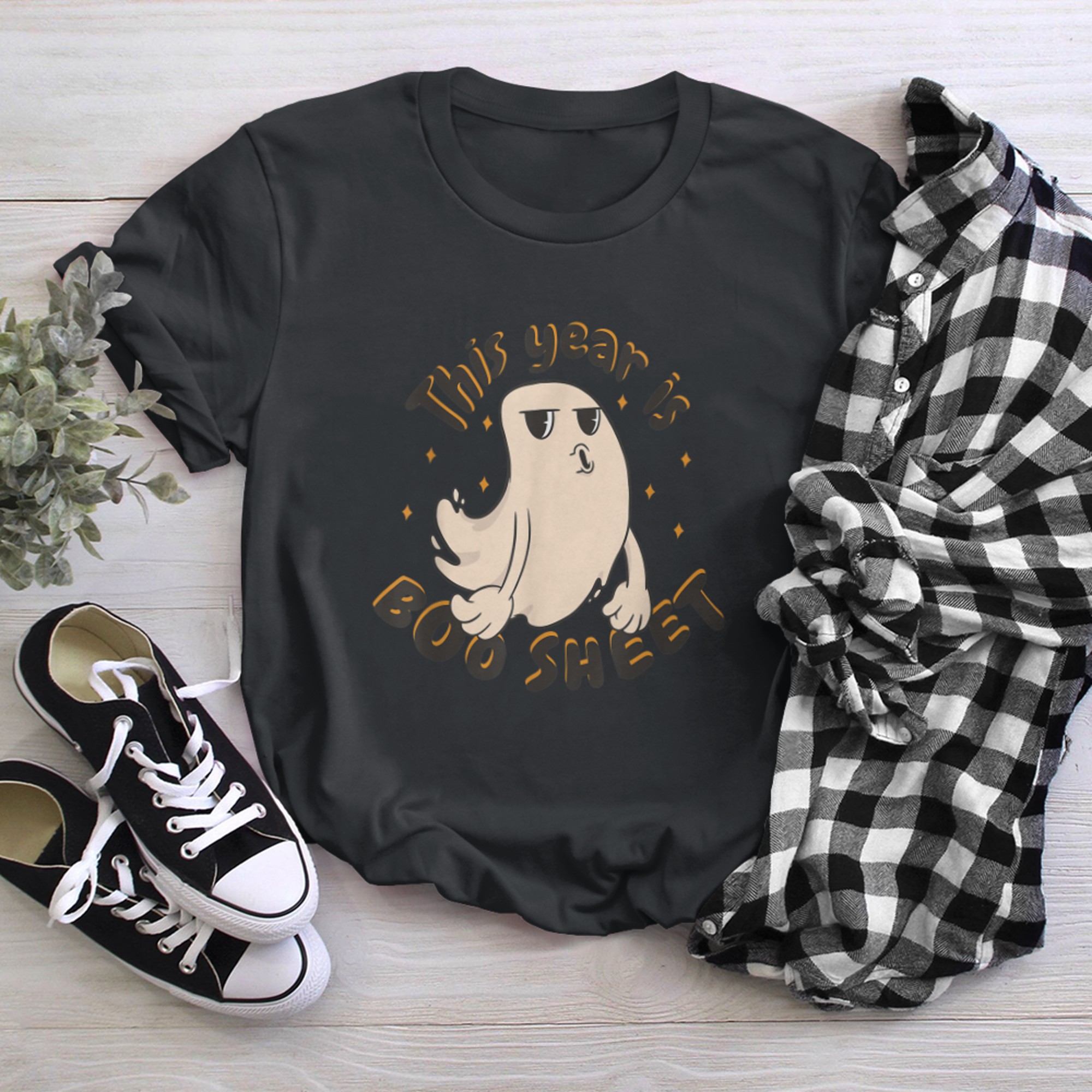 This year is Boo sheet funny quotes Halloween t-shirt black