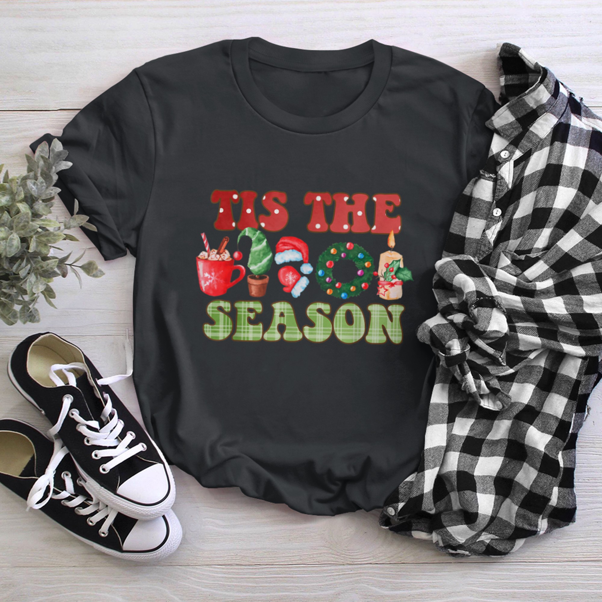 Tis The Season Christmas Tree And Hot Cocoa Merry Christmas t-shirt black