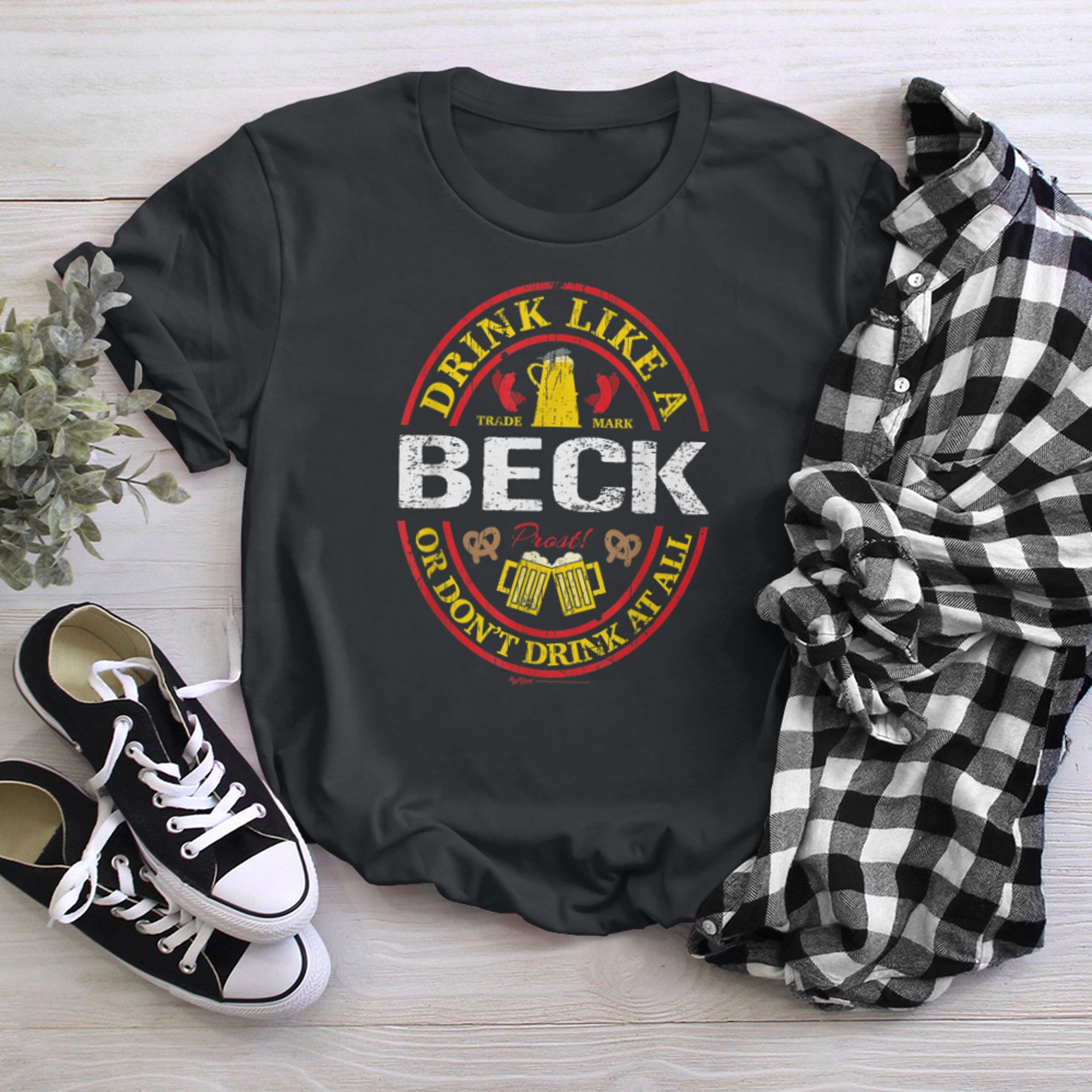 Vintage Drink Like A Beck Oktoberfest Drinking t-shirt black