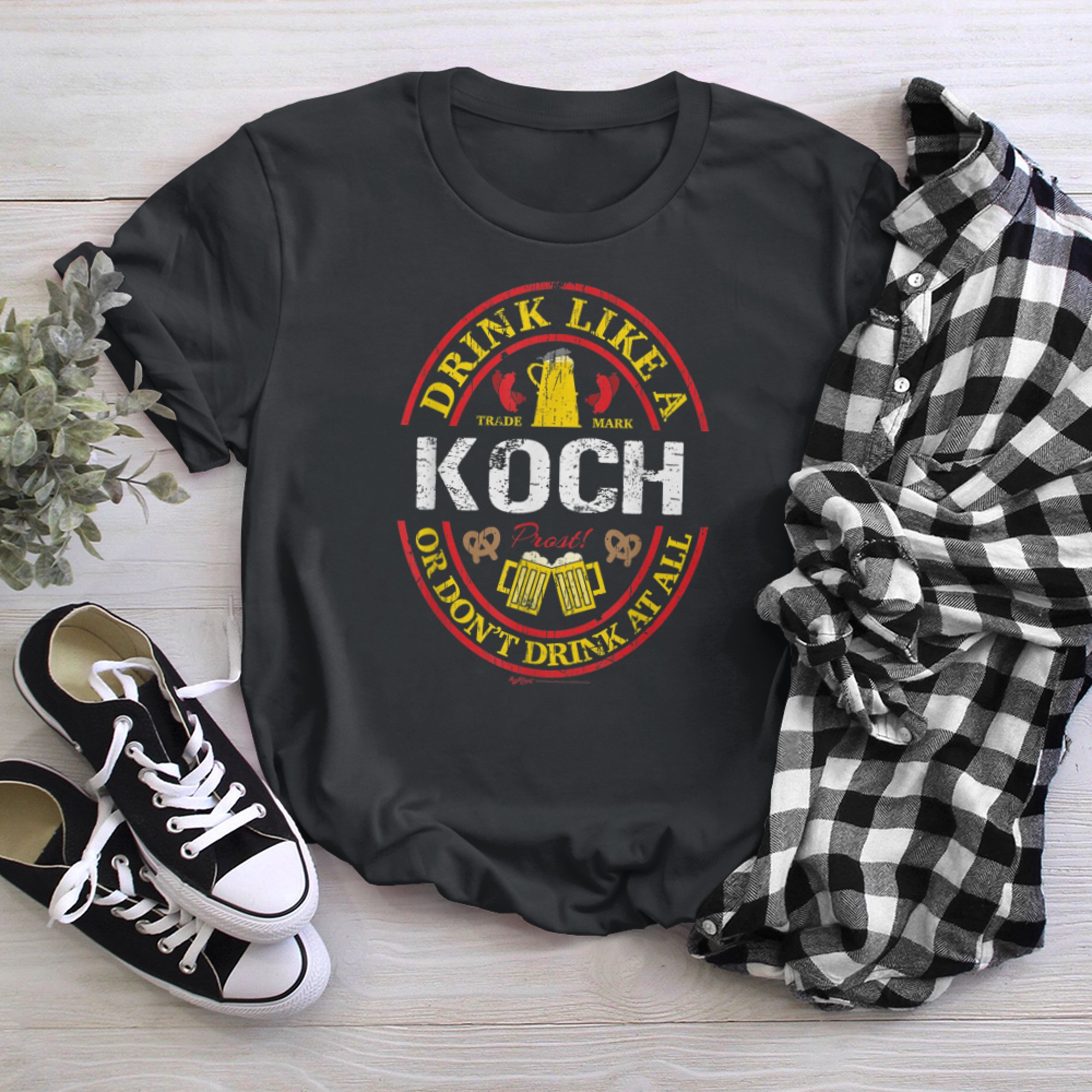 Vintage Drink Like A Koch ller Oktoberfest Drinking t-shirt black