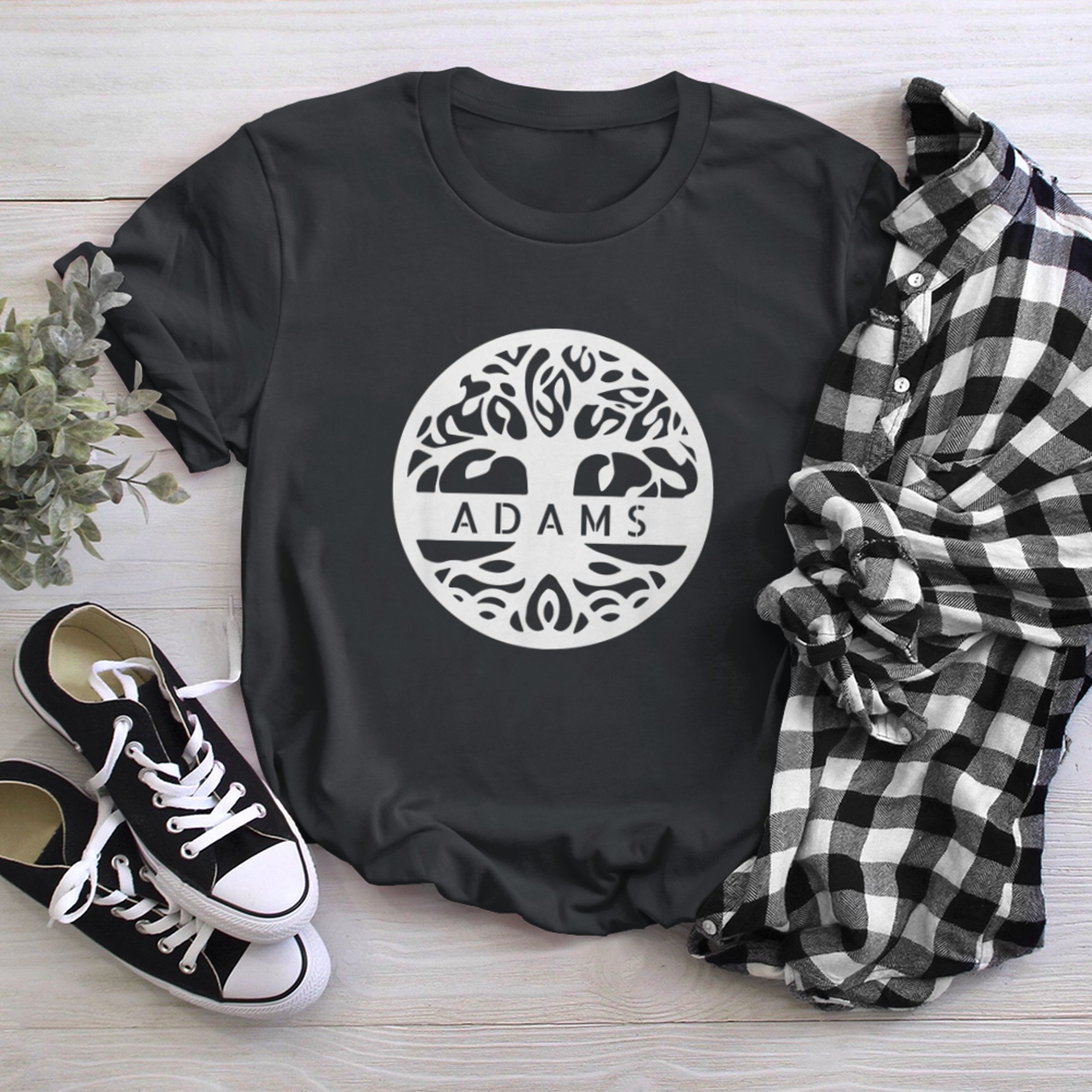 Adams Personalized Irish Name Celtic Tree Of Life t-shirt black