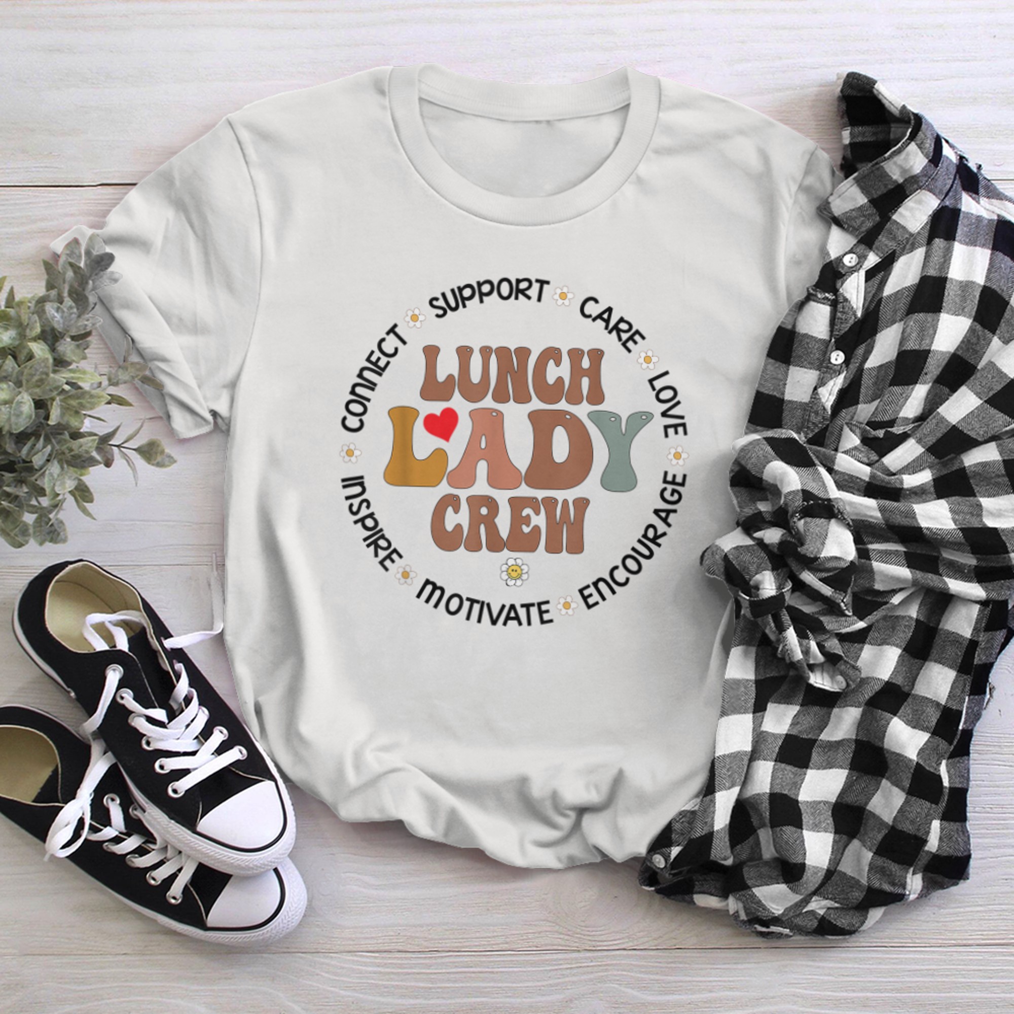 Back to School Lunch Lady Crew Funny School Cafeteria Ladies (4) t-shirt White