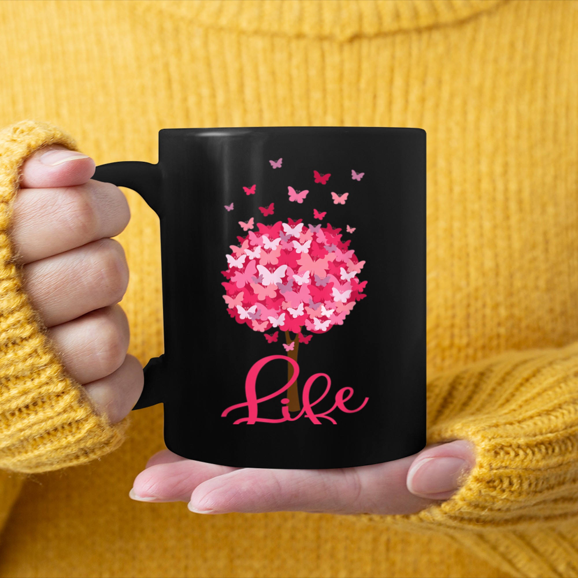 Beautiful Butterfly Tree Life Tree of Life Butterflies mug black