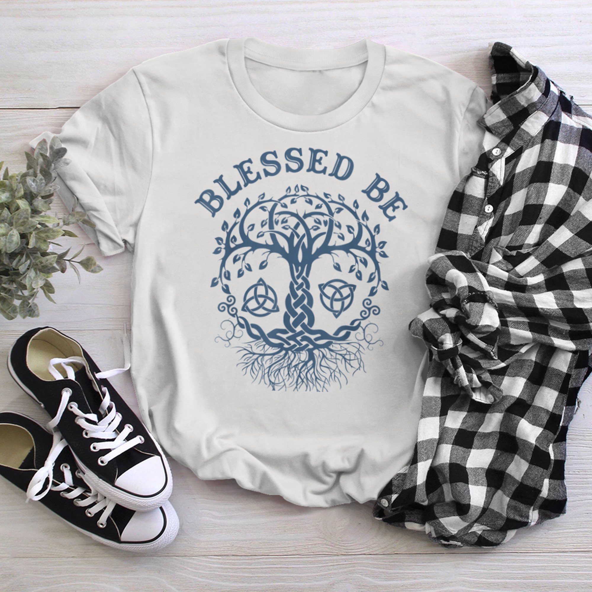 Blessed Be Witchcraft Wiccan Pagan Tree of Life (1) t-shirt white