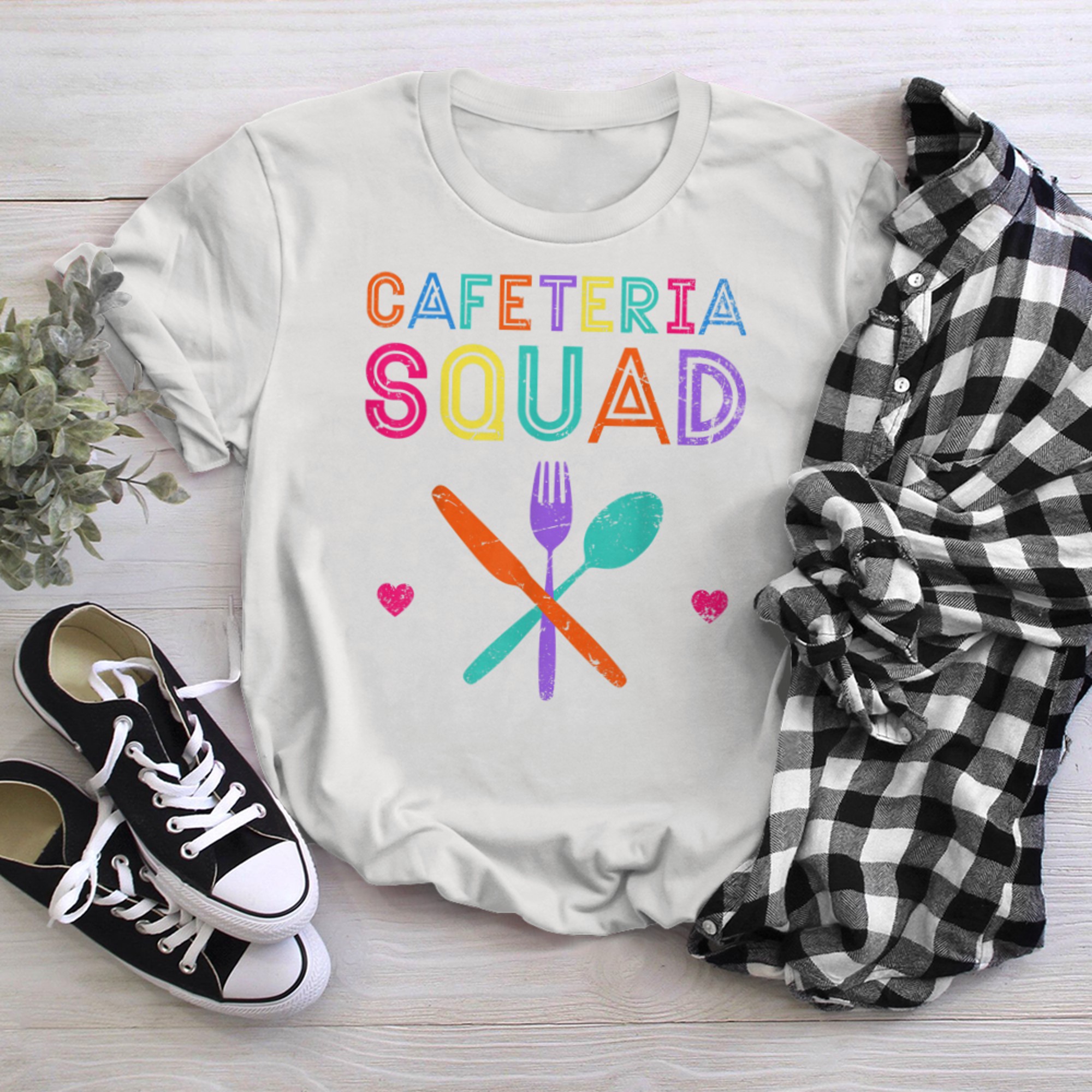 Cafeteria Crew School Lunch Lady Squad Worker Funny School t-shirt White