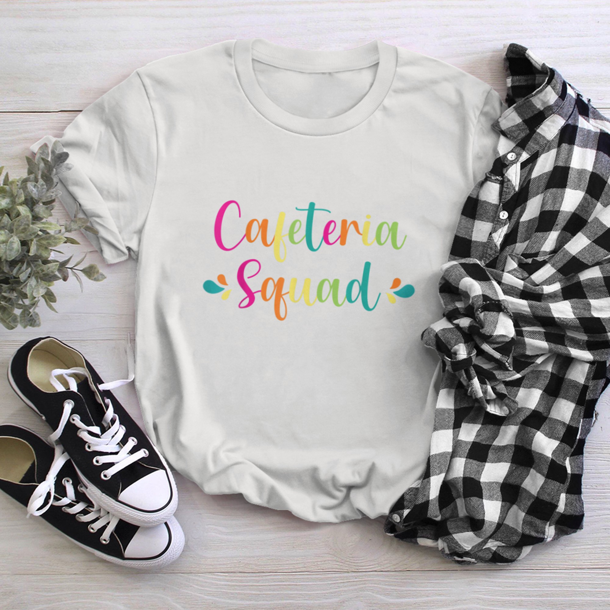 Cafeteria Squad, Team maching of Cafeteria Squad Worker Crew t-shirt White