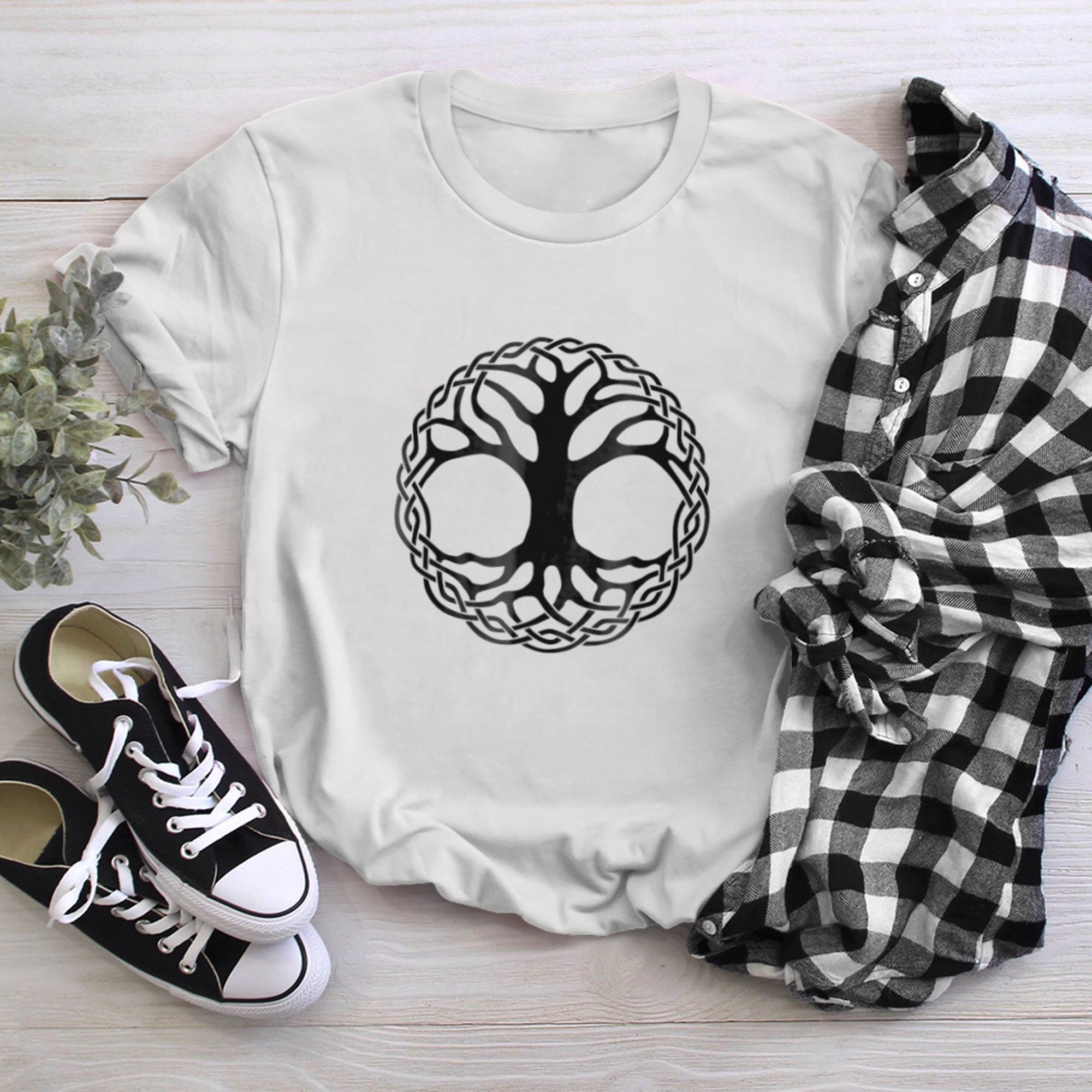 Celtic Knotwork Tree Of Life St Patricks Day Viking Nordic t-shirt white