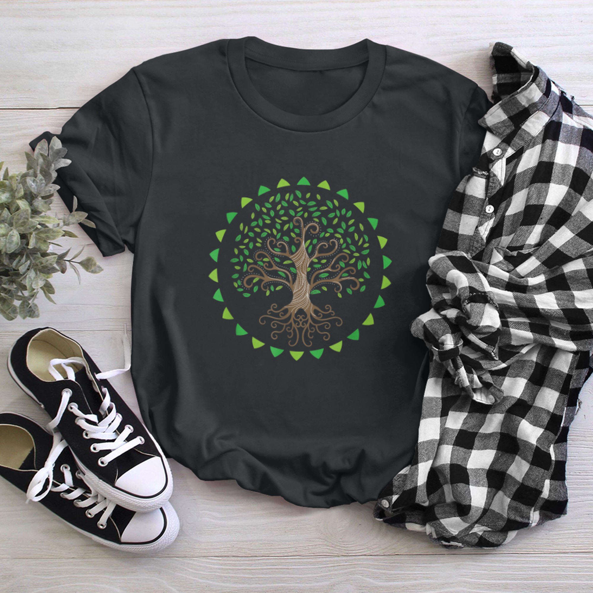 Celtic Nordic Lebensbaum Yggdrasil Tree Of Life t-shirt black