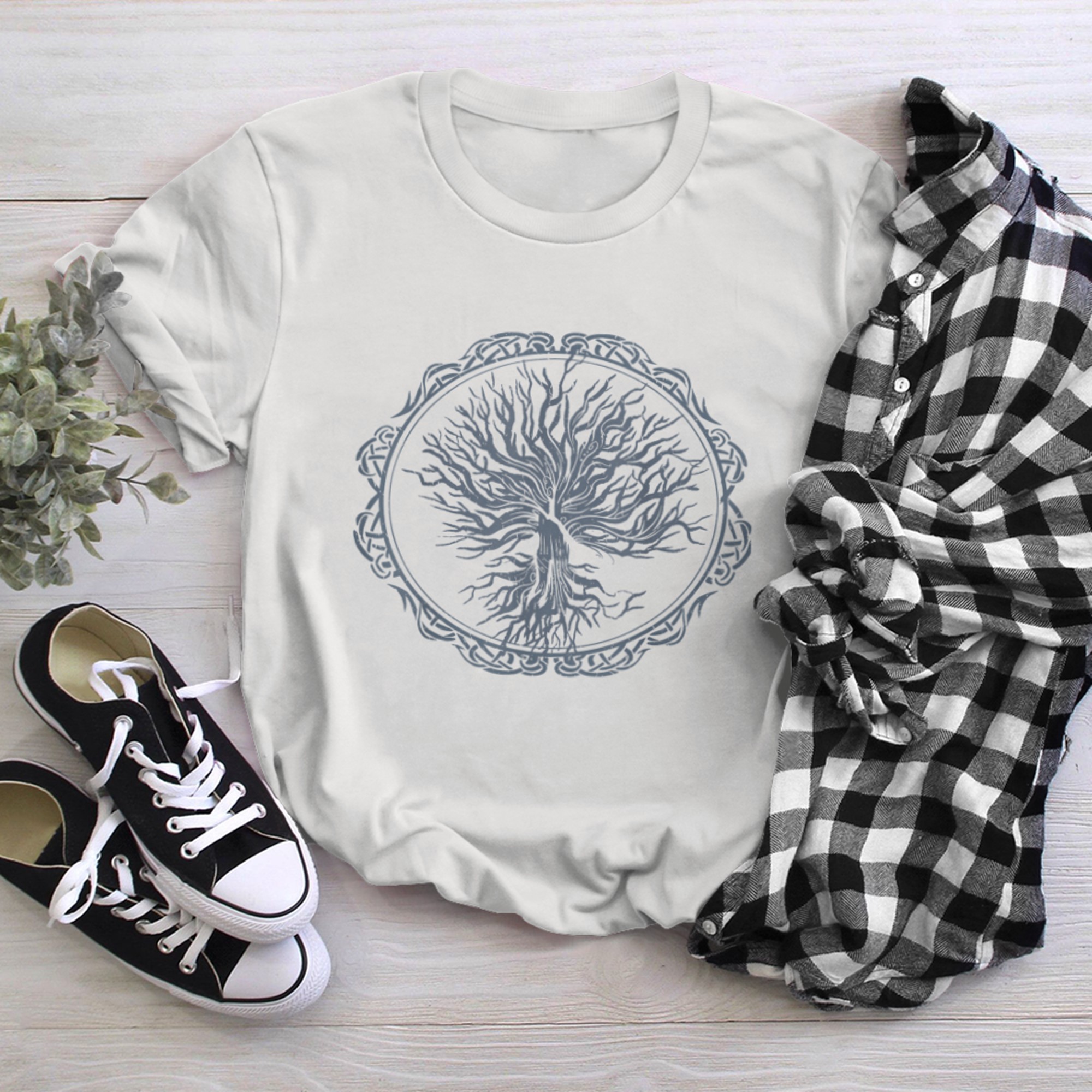 Celtic World tree Yggdrasil Tree Of Life Norse Mythology t-shirt white