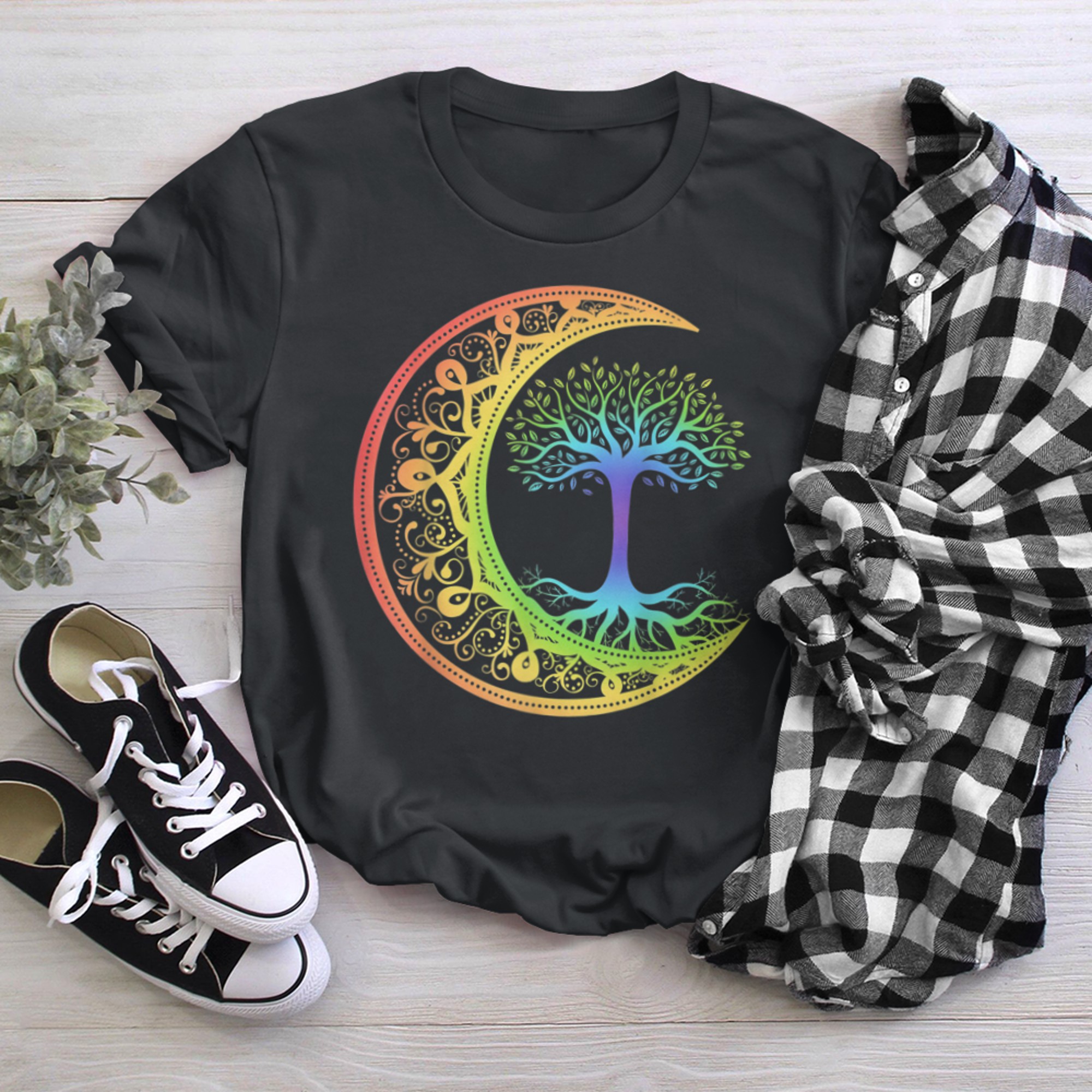 Chakra Tree Of Life Mandala Zen Yoga Om Symbol Buddhism (17) t-shirt black