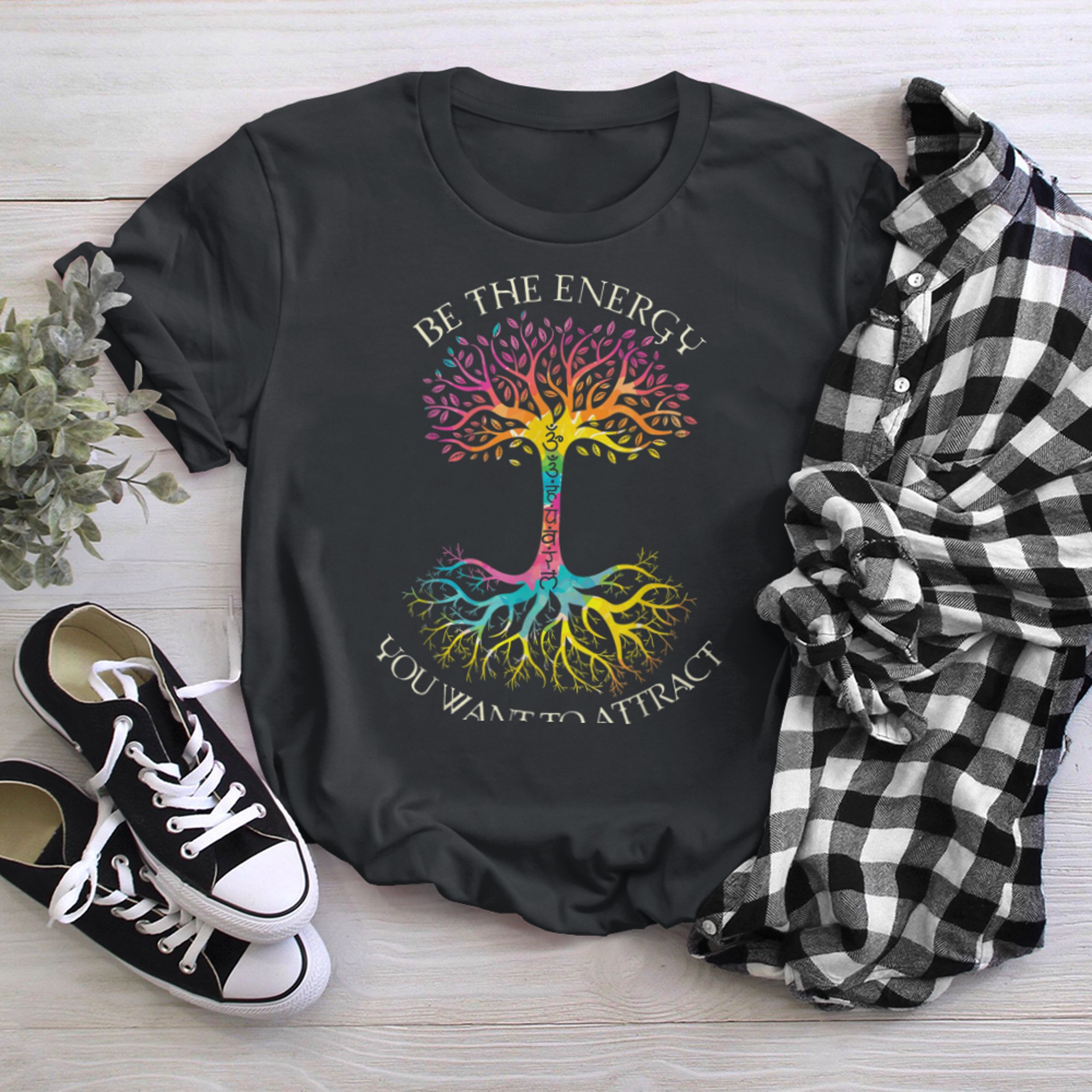 Chakra Tree Of Life Mandala Zen Yoga Om Symbol Buddhism (24) t-shirt black