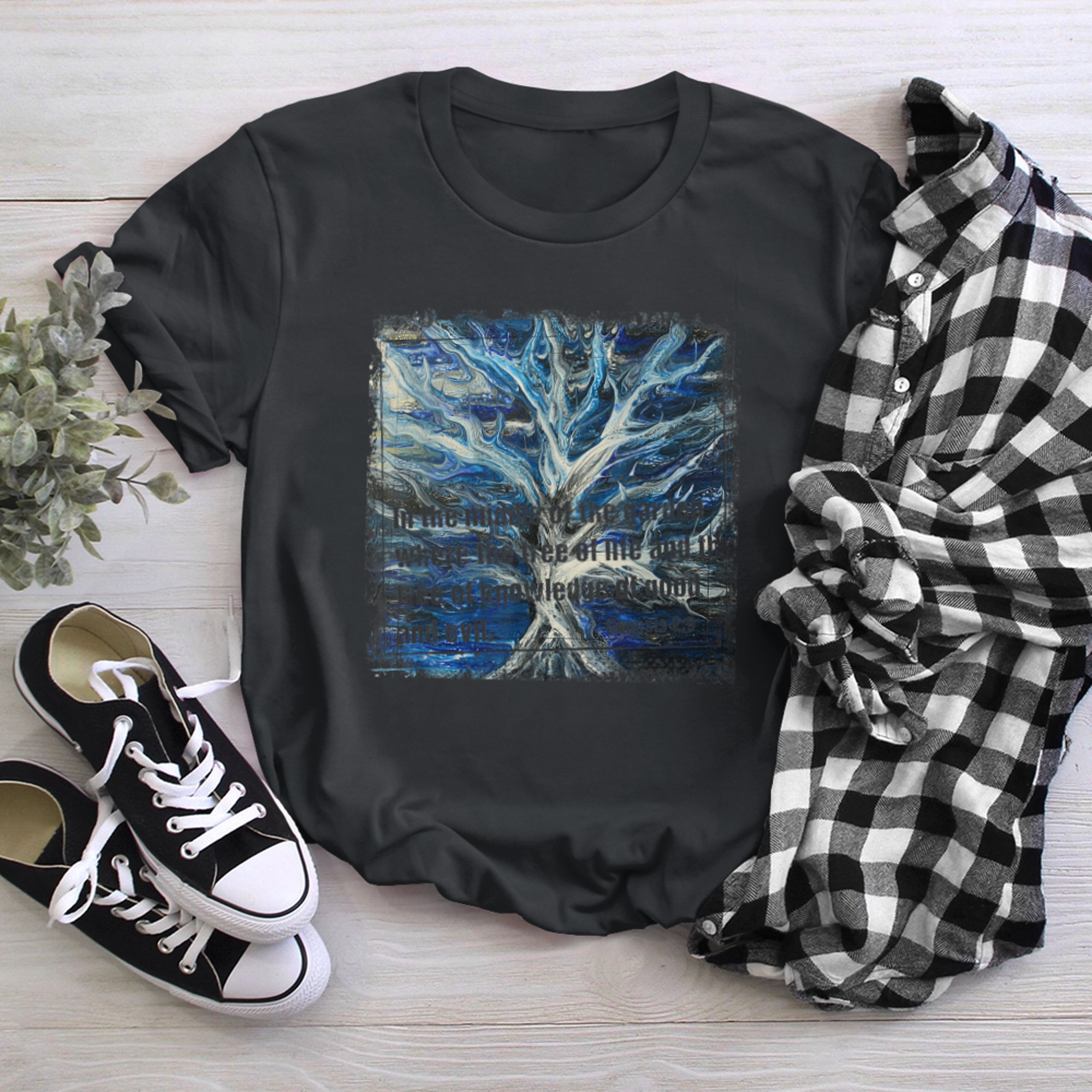 Christian Tree of Life Men Women Kids t-shirt black