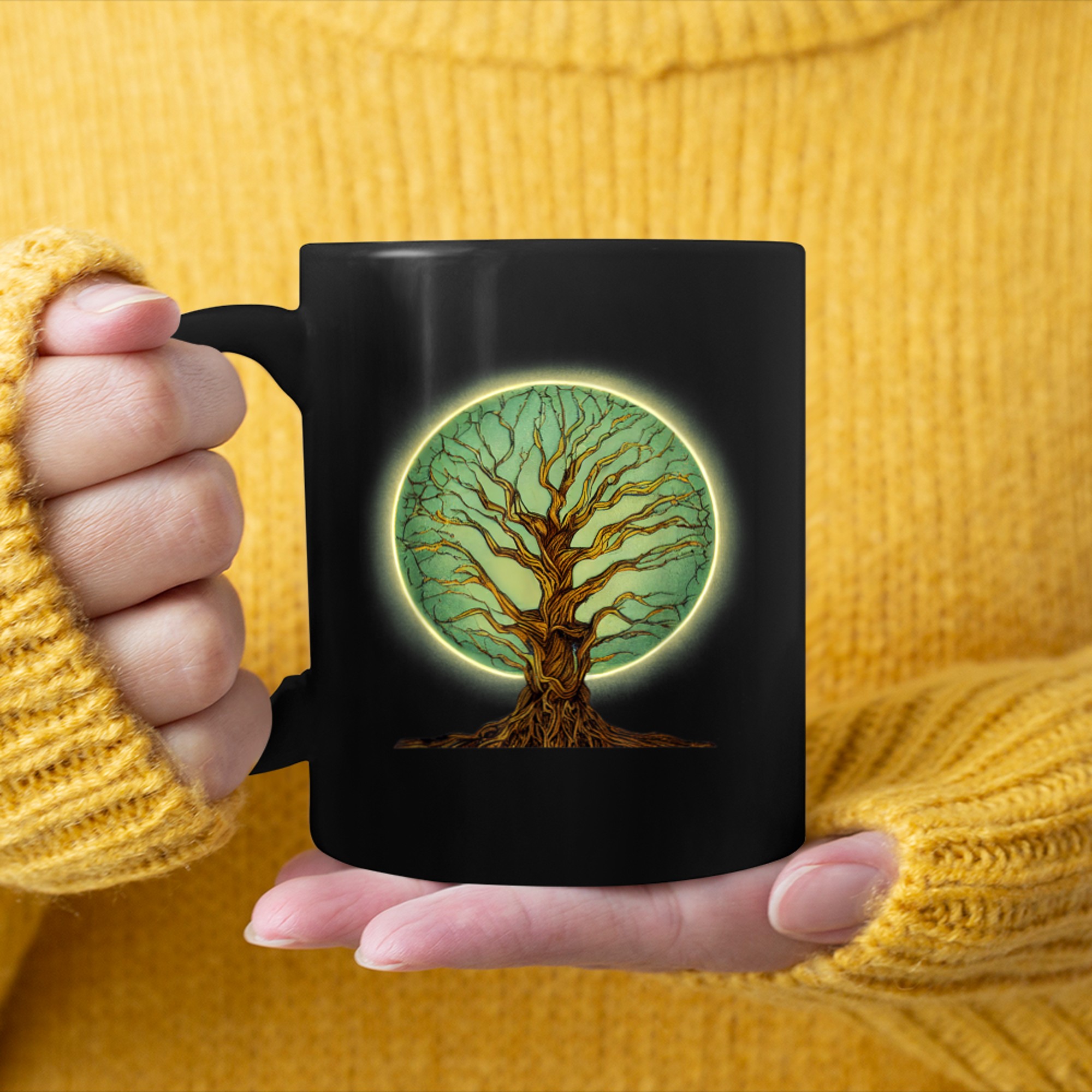 Cosmic Power Life Tree Of Lifes Energy Healing mug black