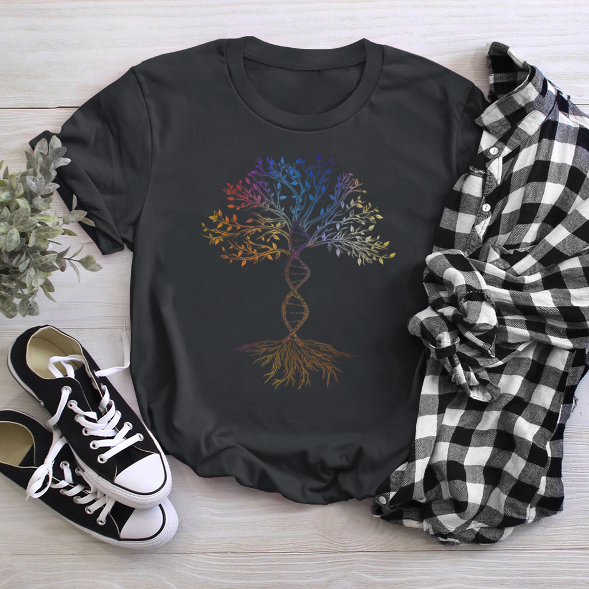 DNA Tree Of Life - Science - Earth Day - Genetics Biologist t-shirt black