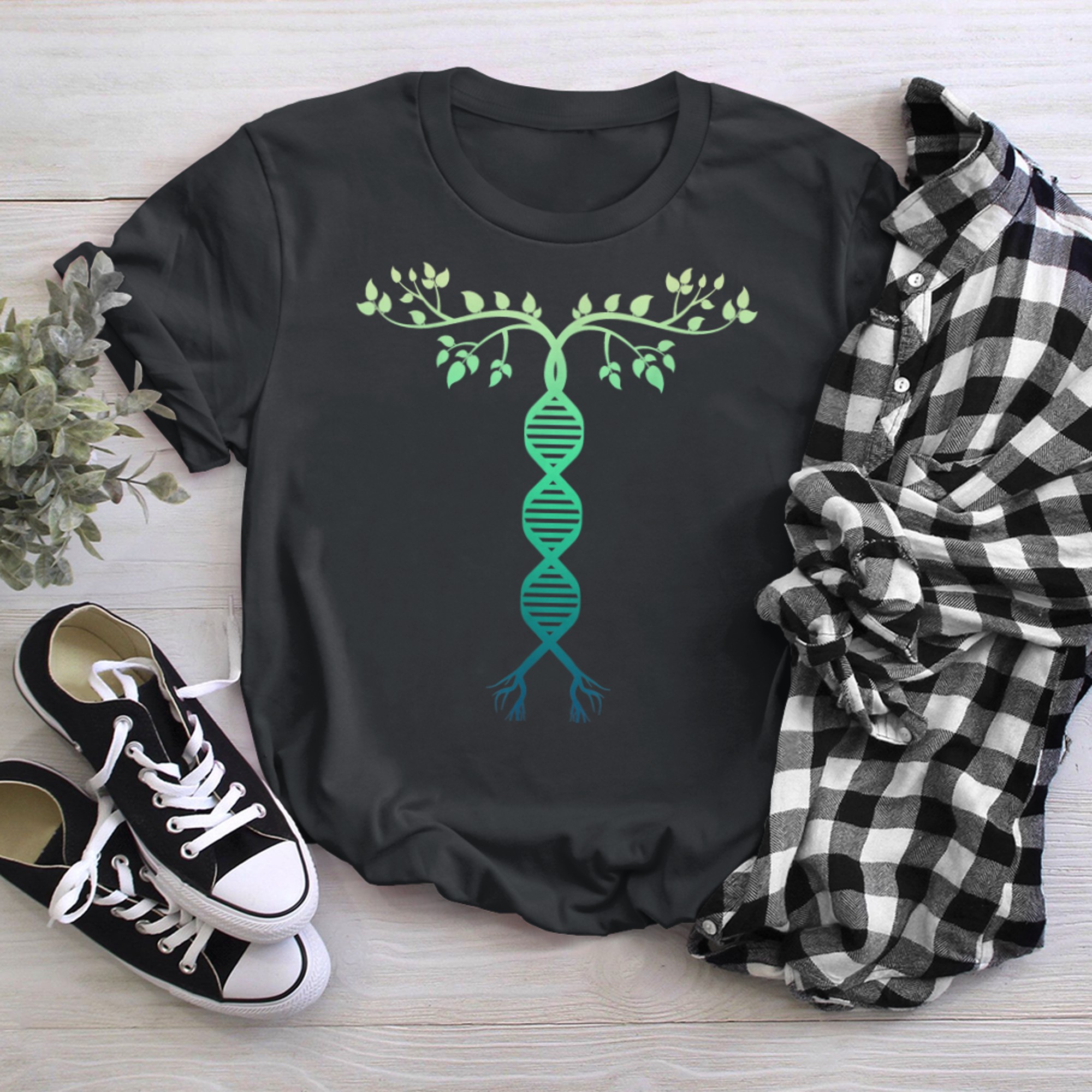 DNA Tree of Life Genetics Evolve Earth Day Biology Teacher t-shirt black