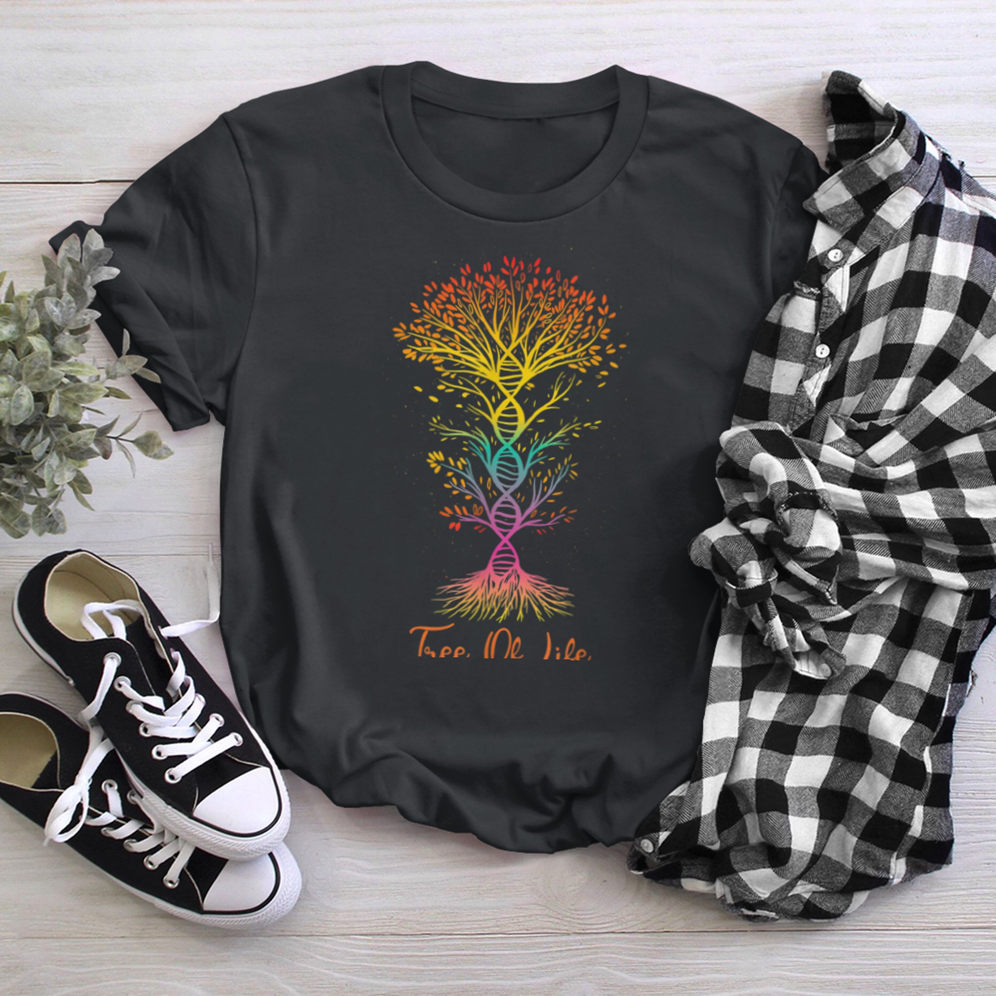 DNA Tree Of Life Genetics Spiritual Family Tree Roots t-shirt black