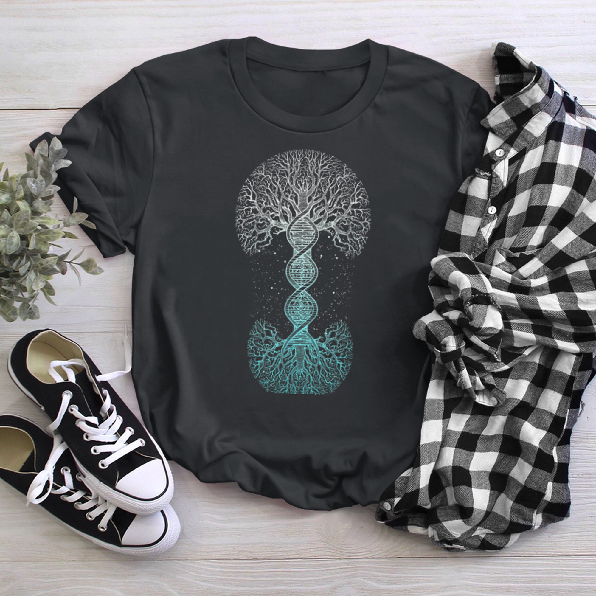 DNA Tree Of Life Science of Genetics Earth Day Genealogy (1) t-shirt black