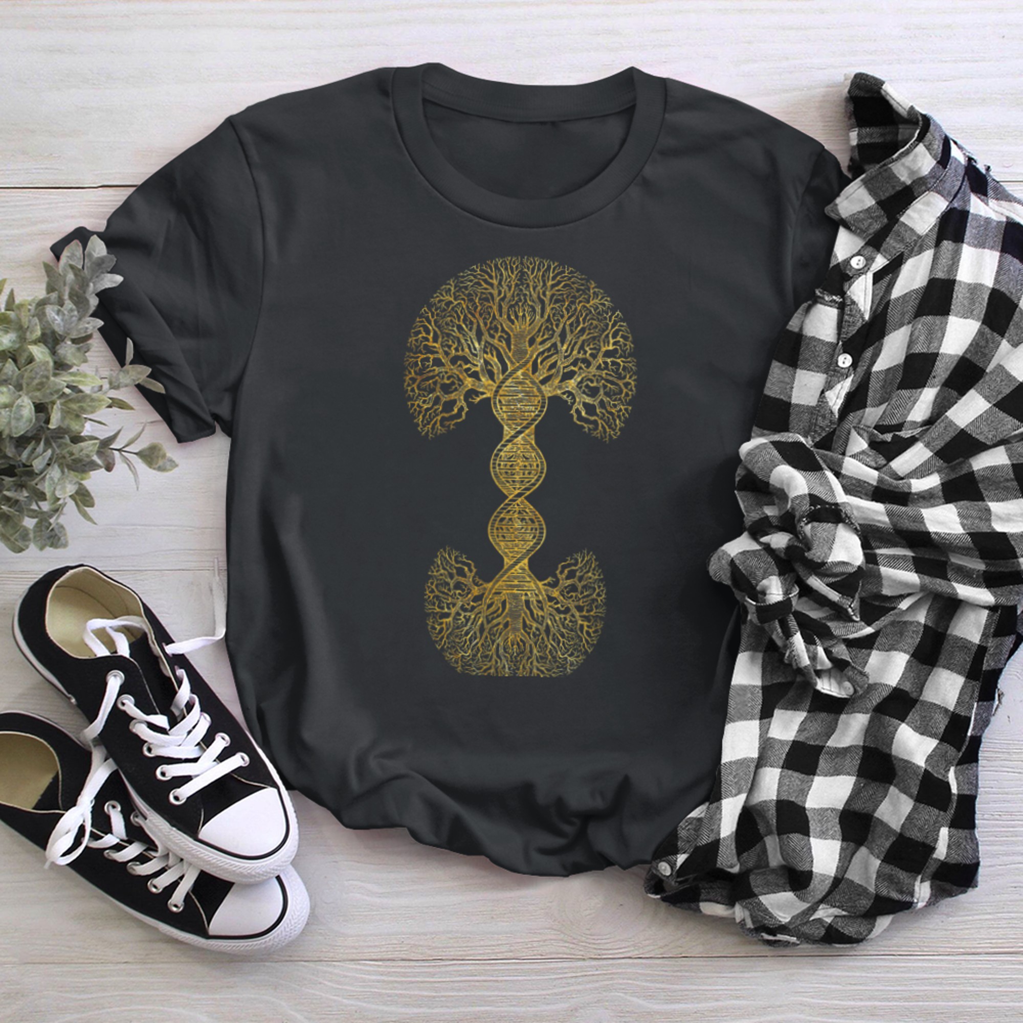 DNA Tree Of Life Science of Genetics Earth Day Genealogy (3) t-shirt black