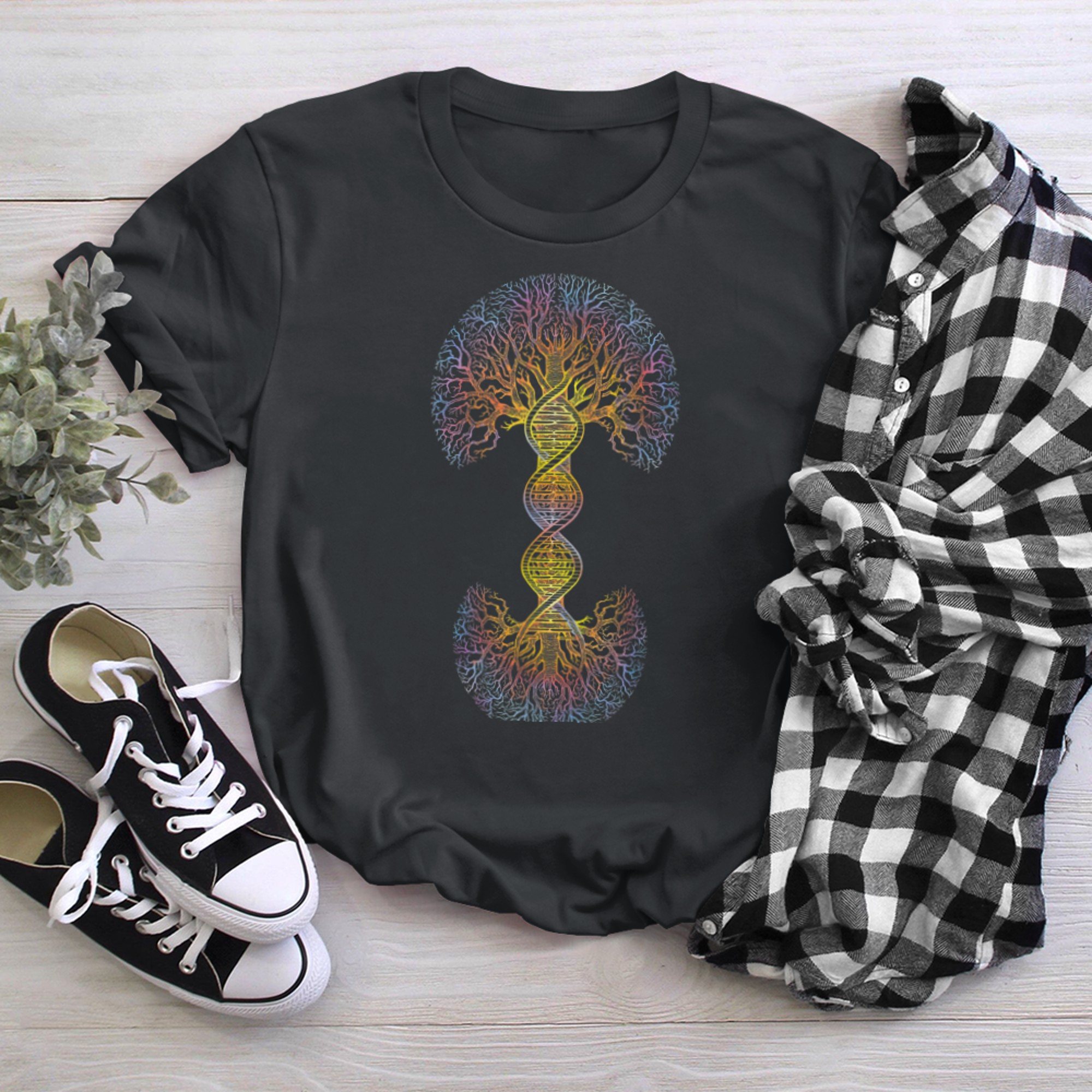 DNA Tree Of Life Science of Genetics Earth Day Genealogy (5) t-shirt black