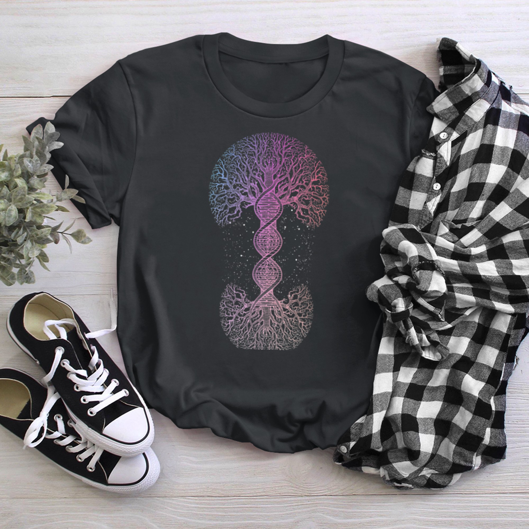 DNA Tree Of Life Science of Genetics Earth Day Genealogy (6) t-shirt black