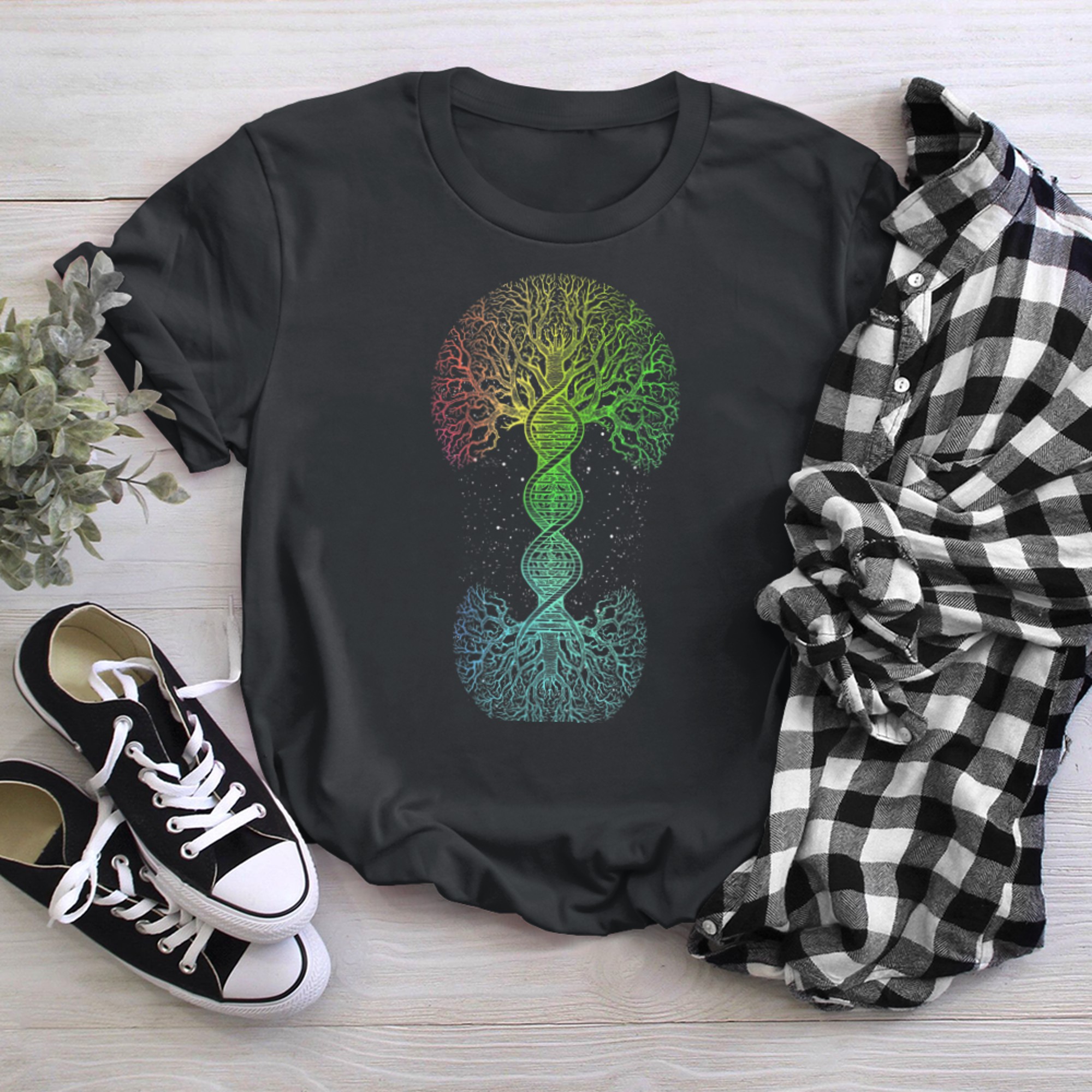 DNA Tree Of Life Science of Genetics Earth Day Genealogy (7) t-shirt black