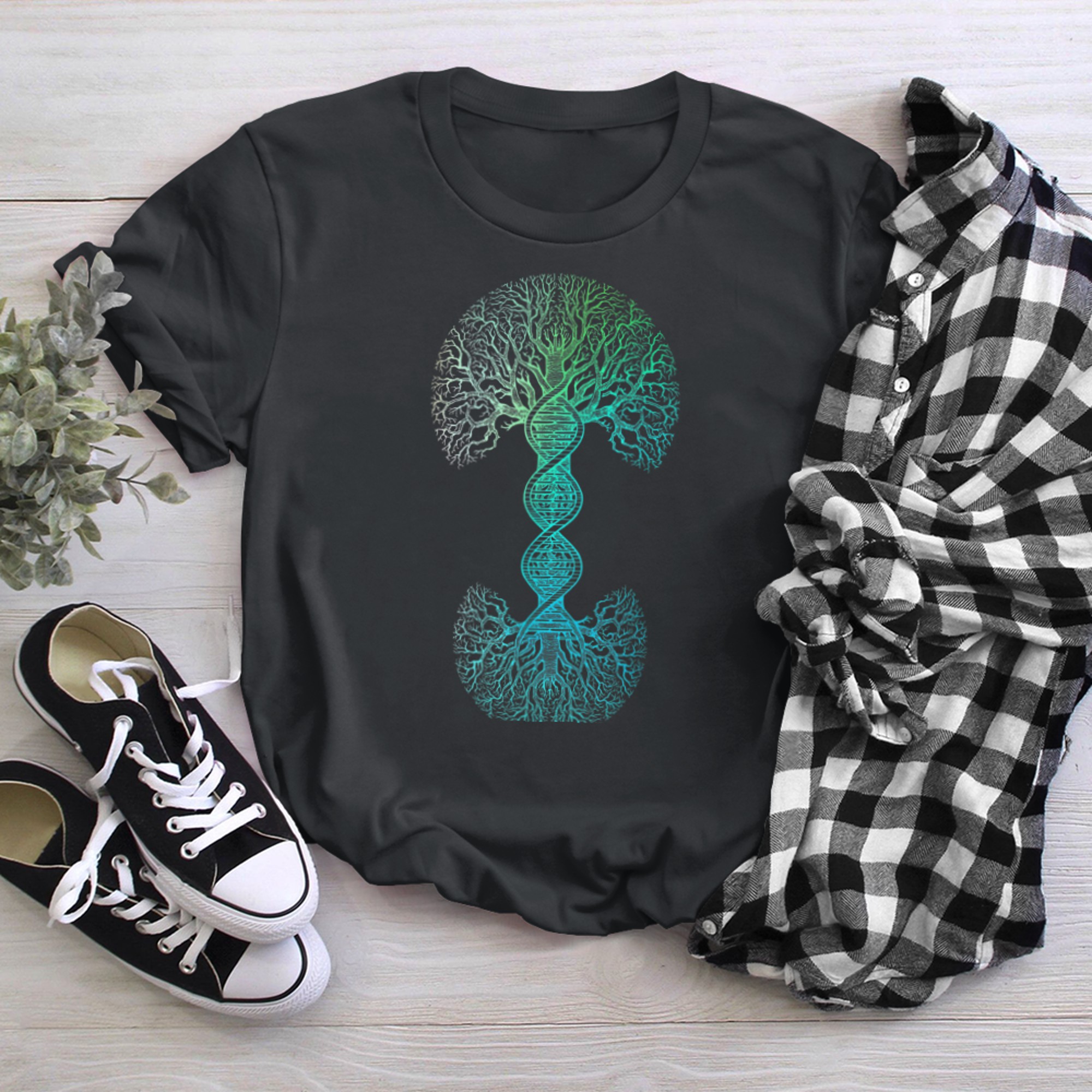 DNA Tree Of Life Science of Genetics Earth Day Genealogy t-shirt black