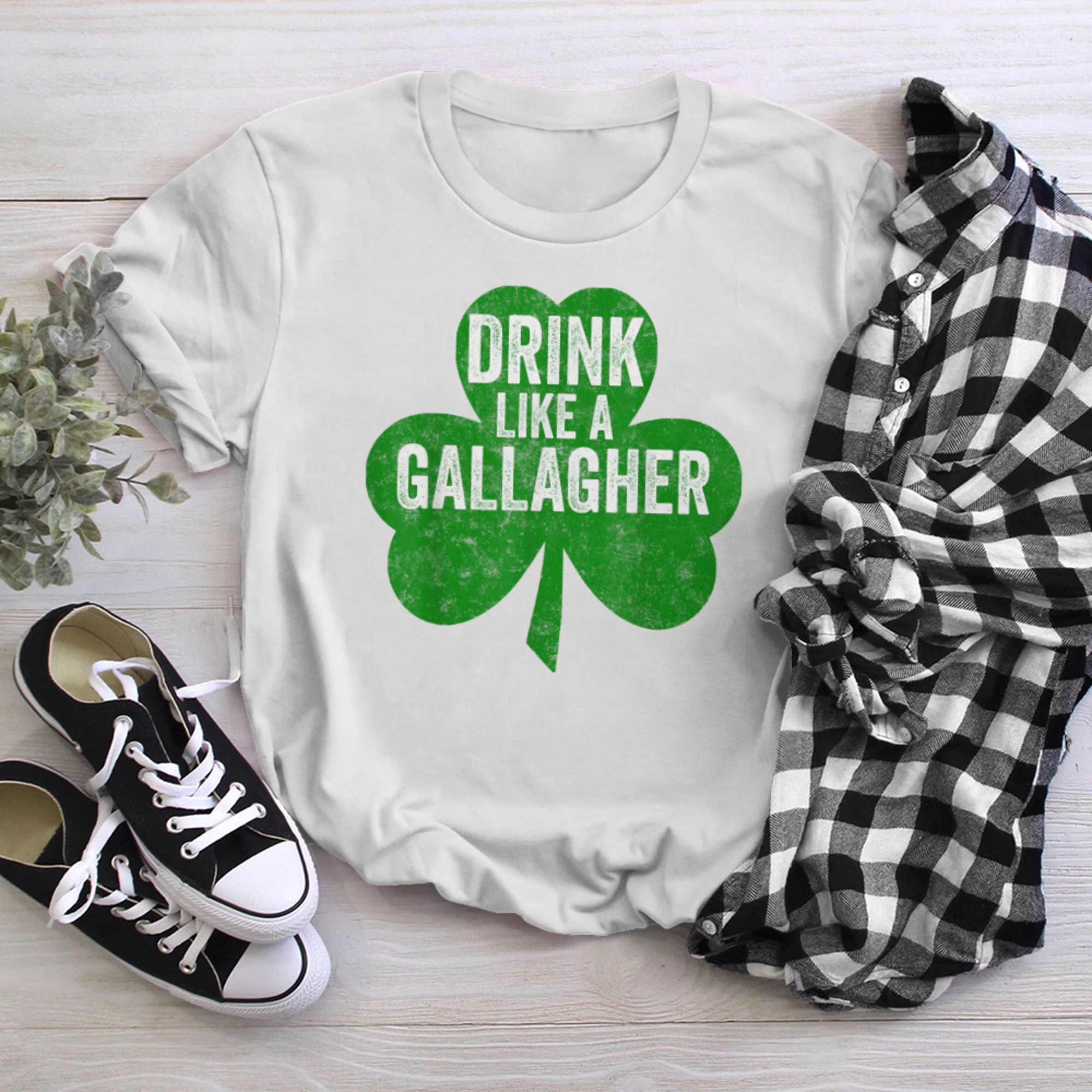 Drink Like A Gallagher Shirt Funny Saint Patricks Day (1) t-shirt White