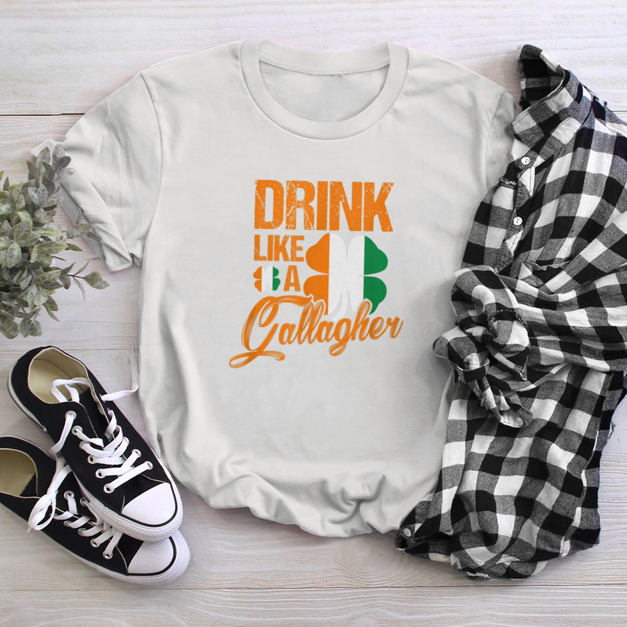 Drink Like A Gallagher St. Patrick's Day Irish Drinking t-shirt White